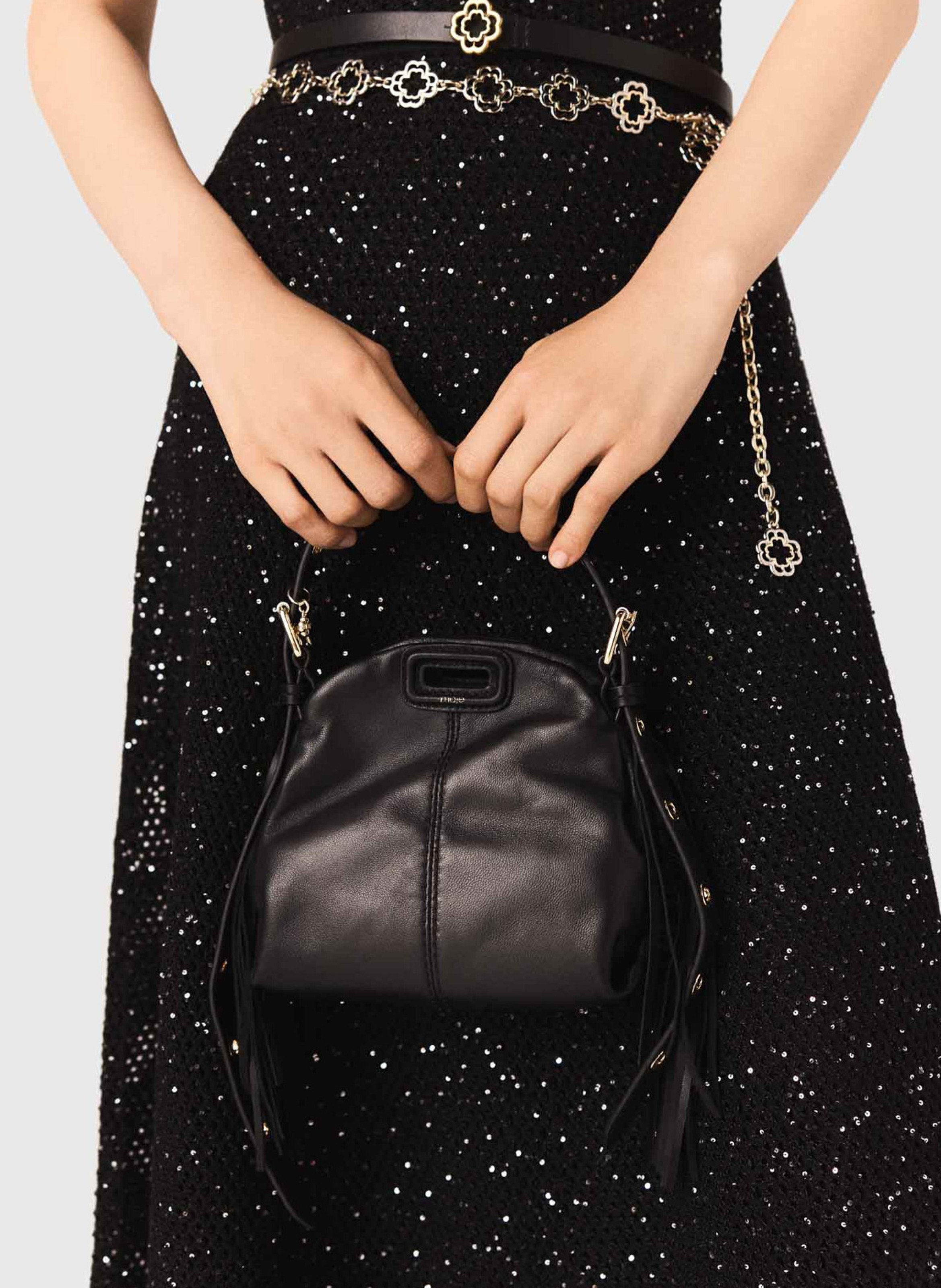 Leren crossbodytas  MAJE Zwart