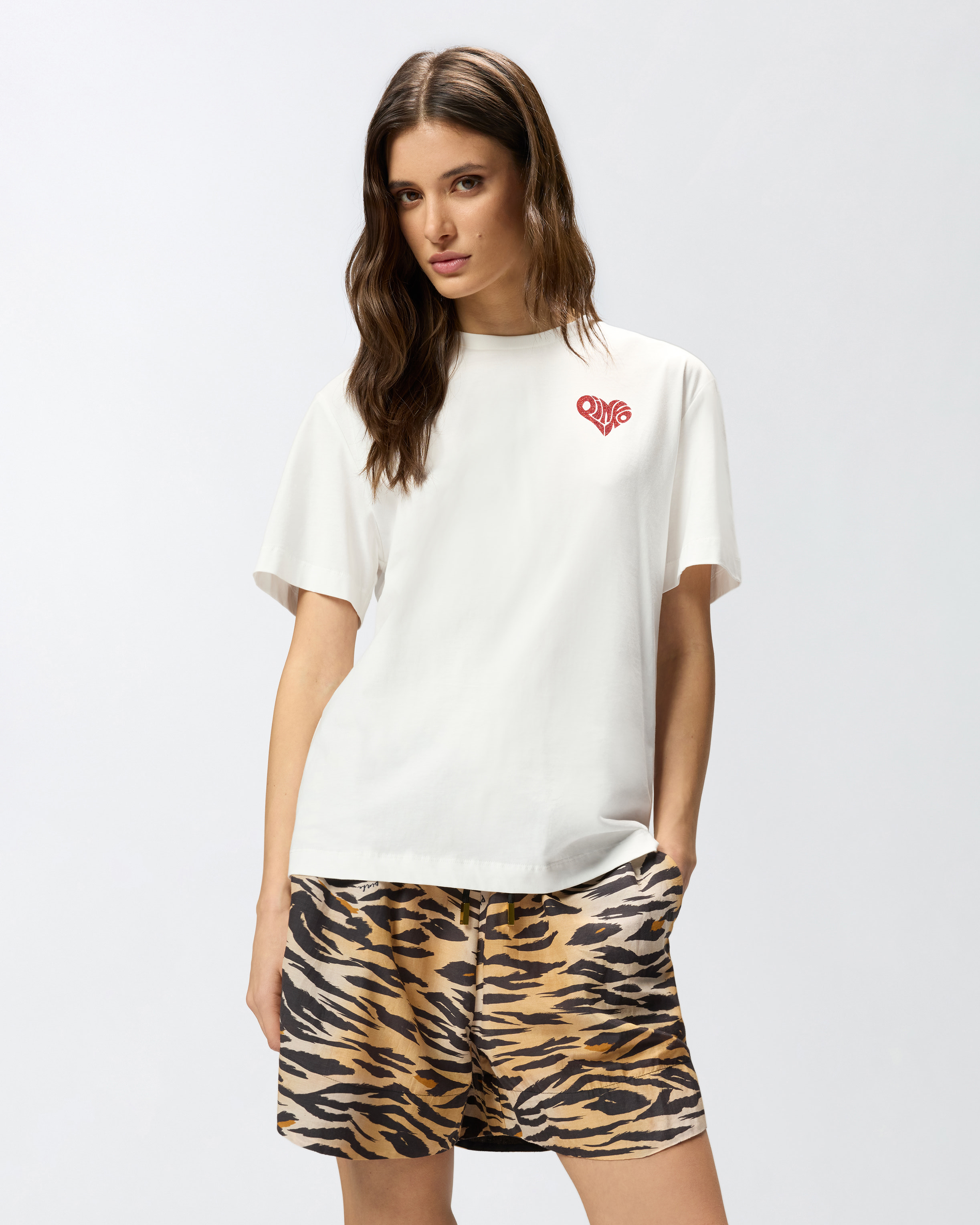 Amore rhinestone t-shirt PINKO Multicolored