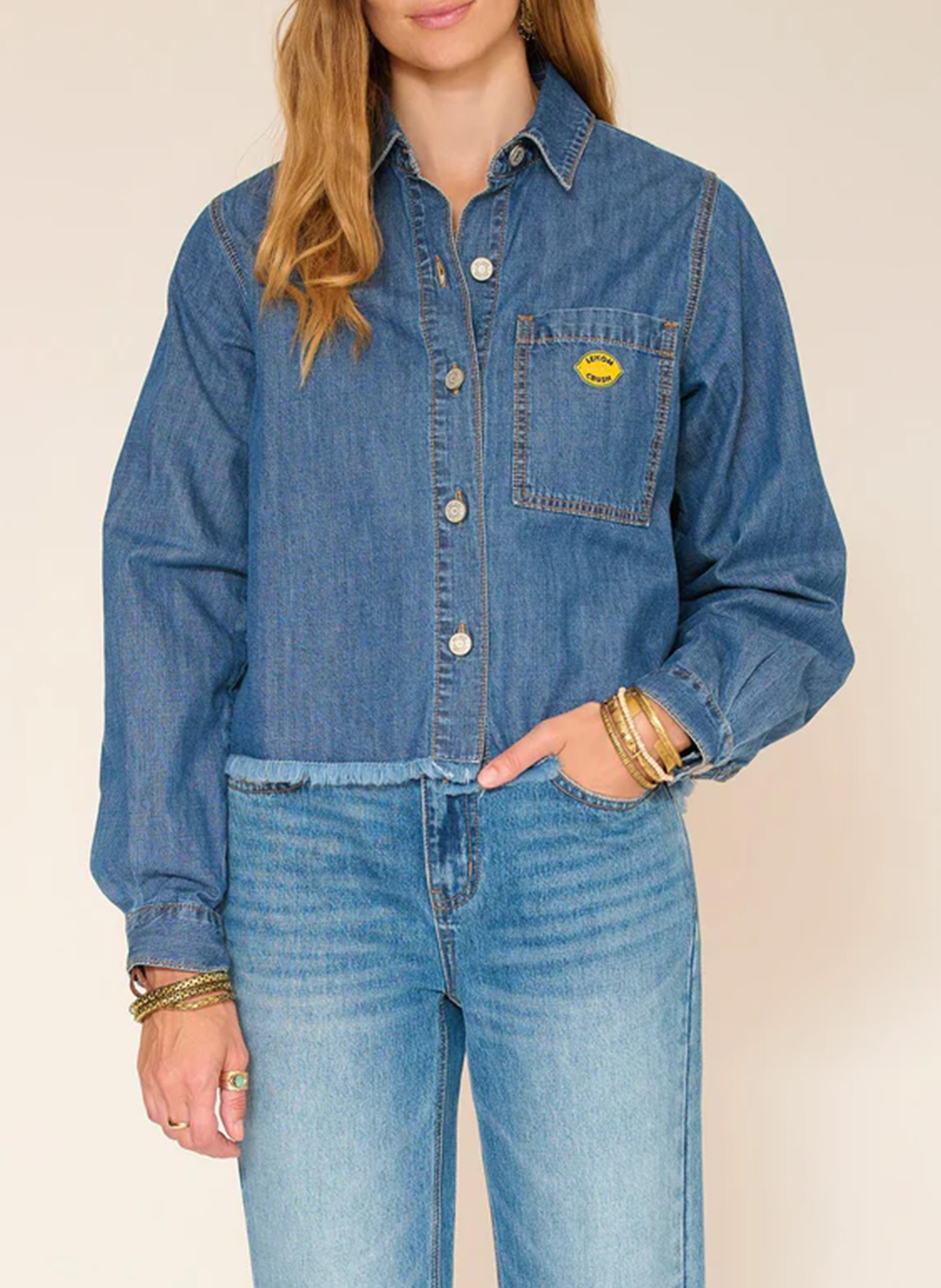 Blouse met klassieke kraag MKT Blauw