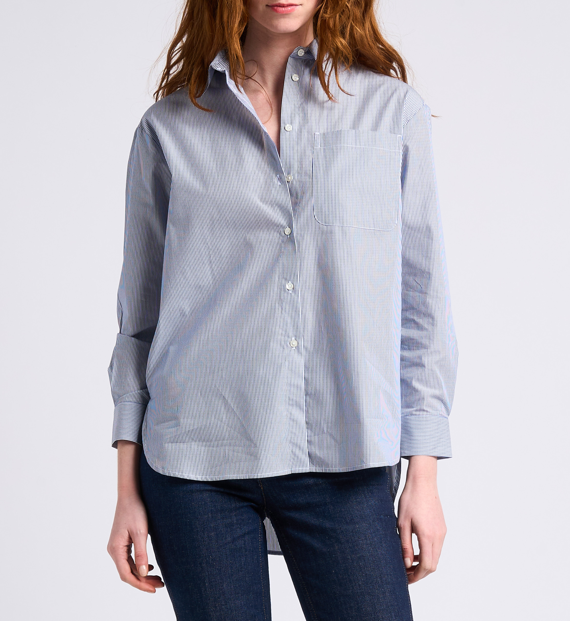 Gestreifte Baumwollbluse mit klassischem Kragen MAX&Co.