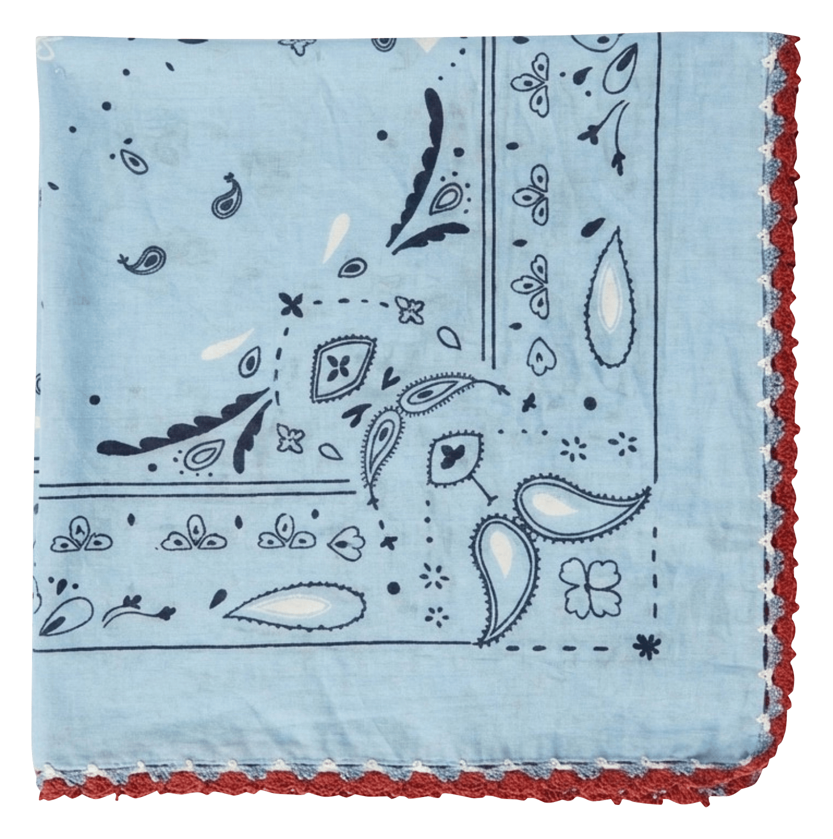 Printed cotton scarf INDI & COLD Blue