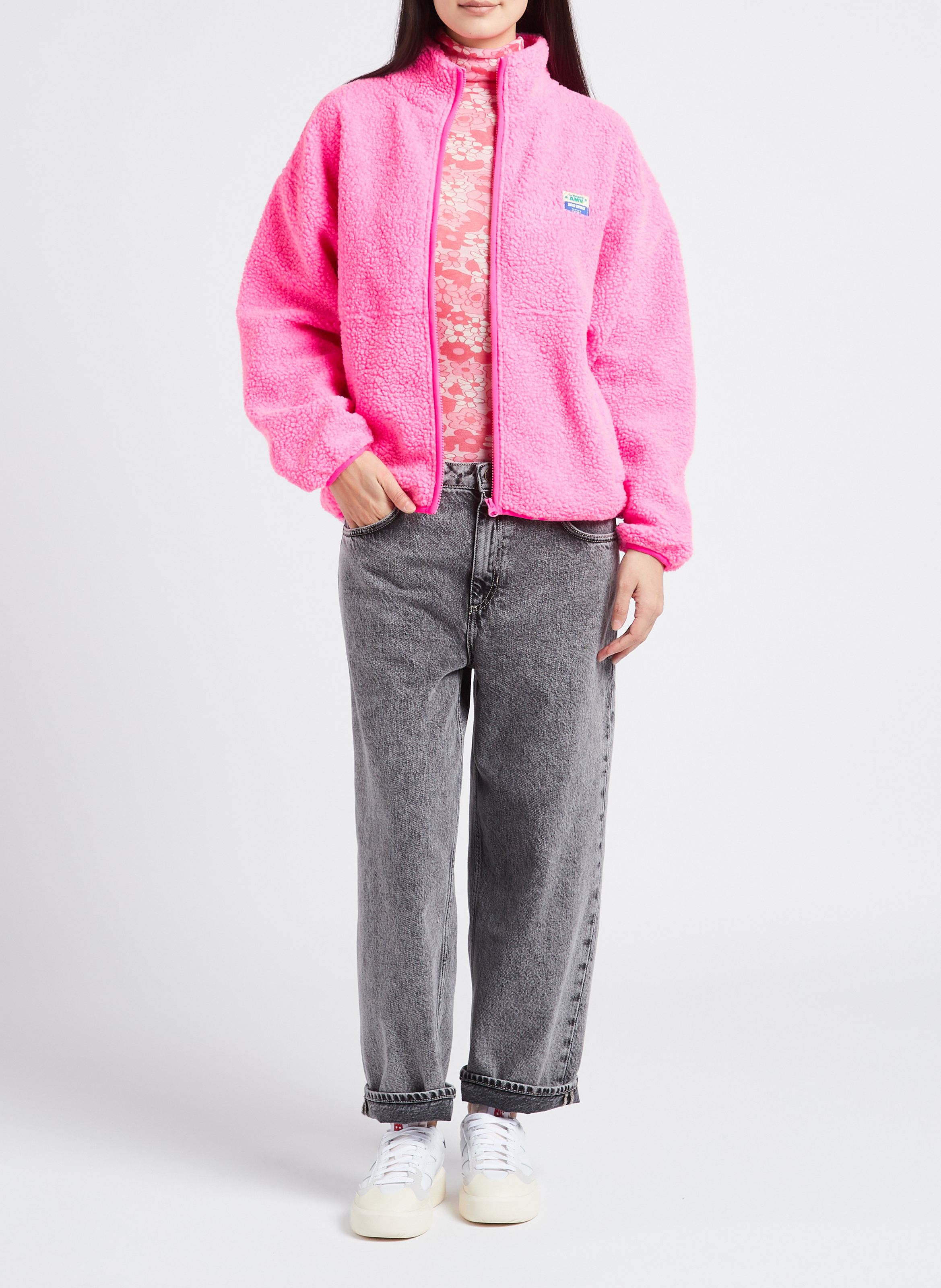 Fleecejacke mit Reißverschluss AMERICAN VINTAGE Rosa