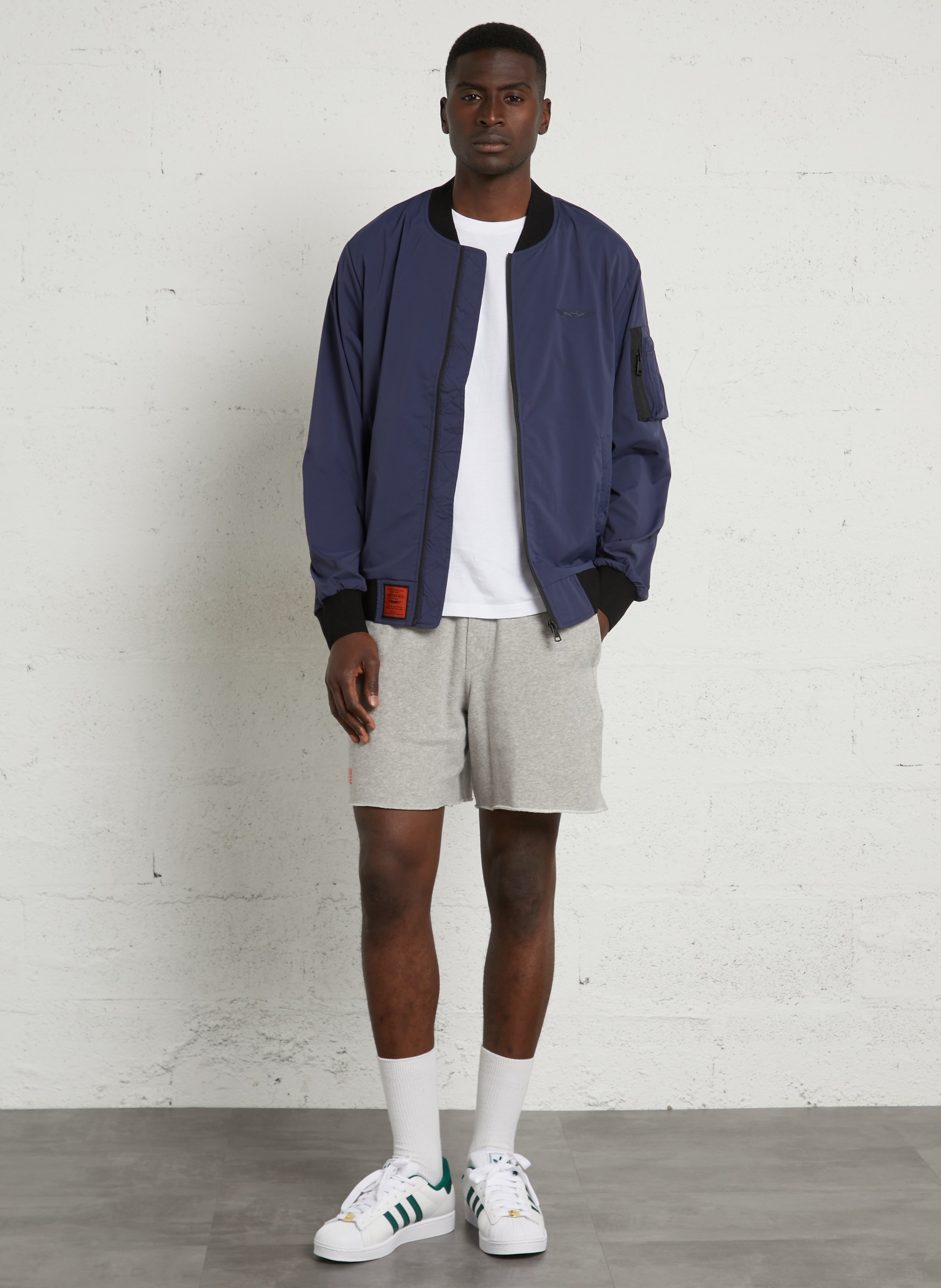Oversize Teddykragenjacke BOMBERS ORIGINAL Blau