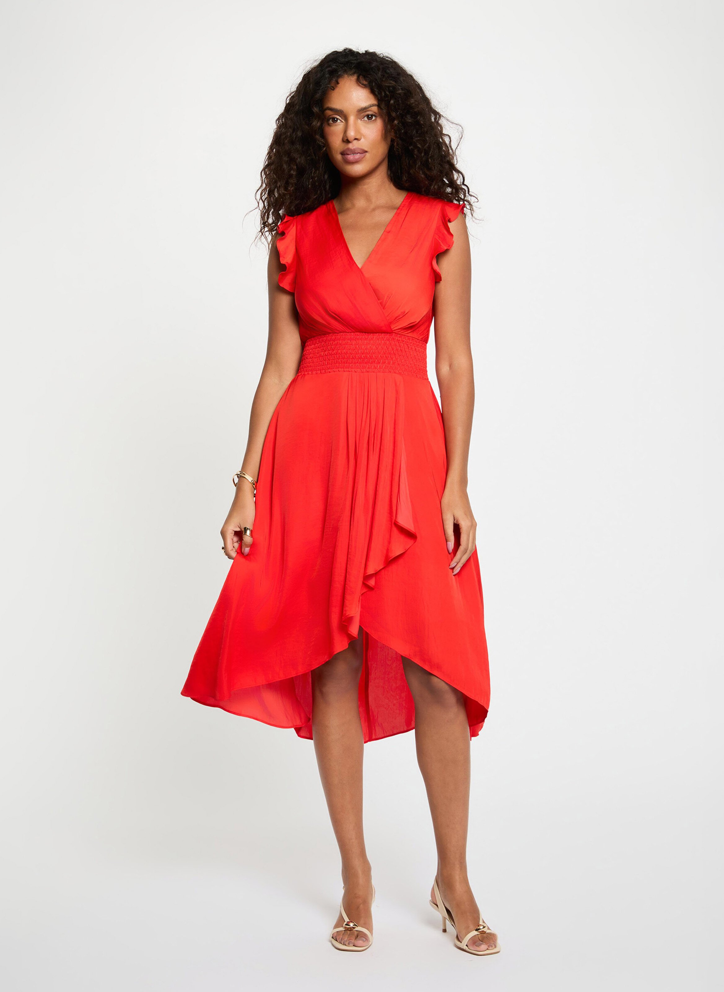 Robe midi fluide cache-coeur MORGAN