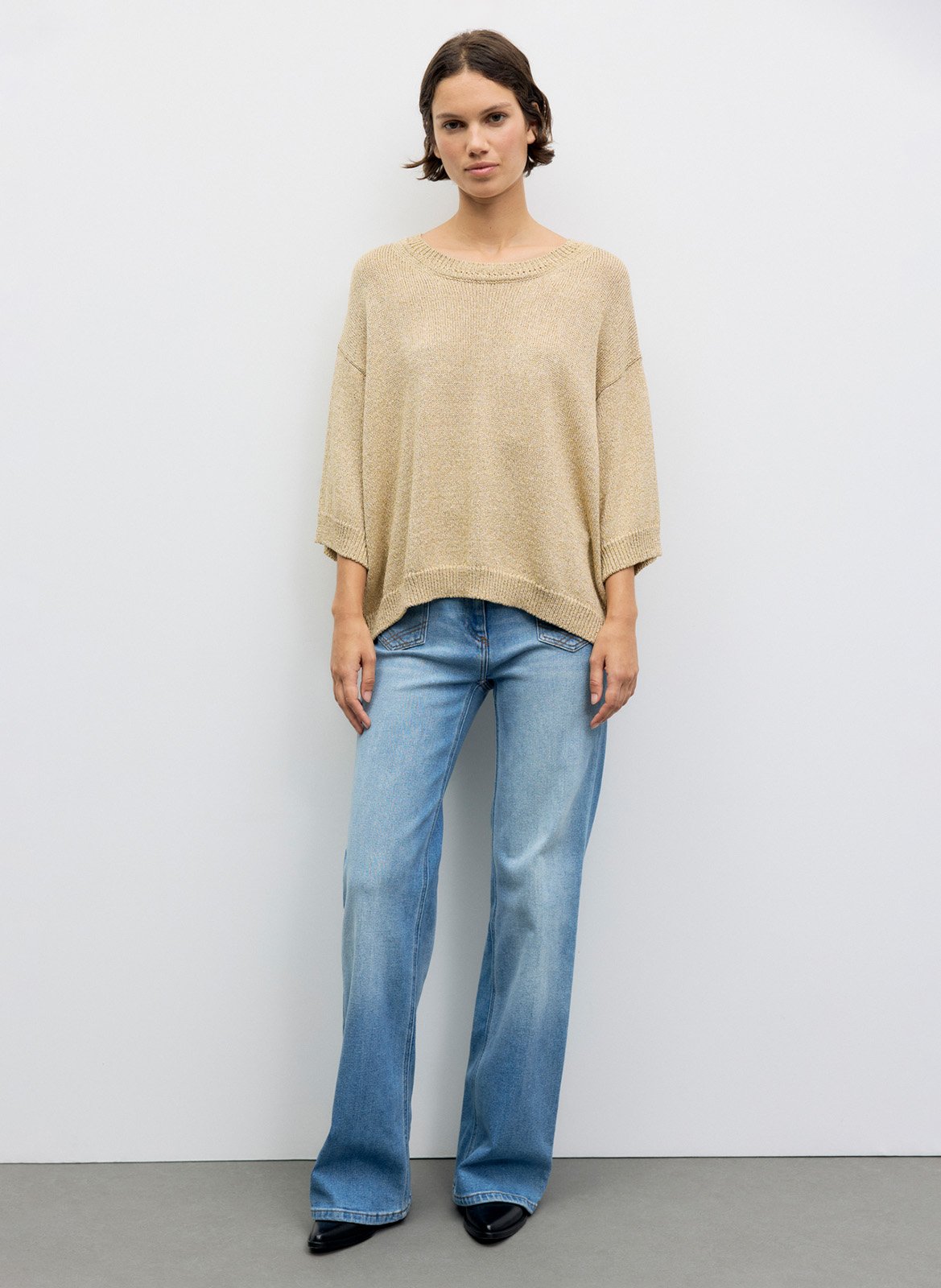Oversized sweater with 3/4 sleeves GERARD DAREL Golden