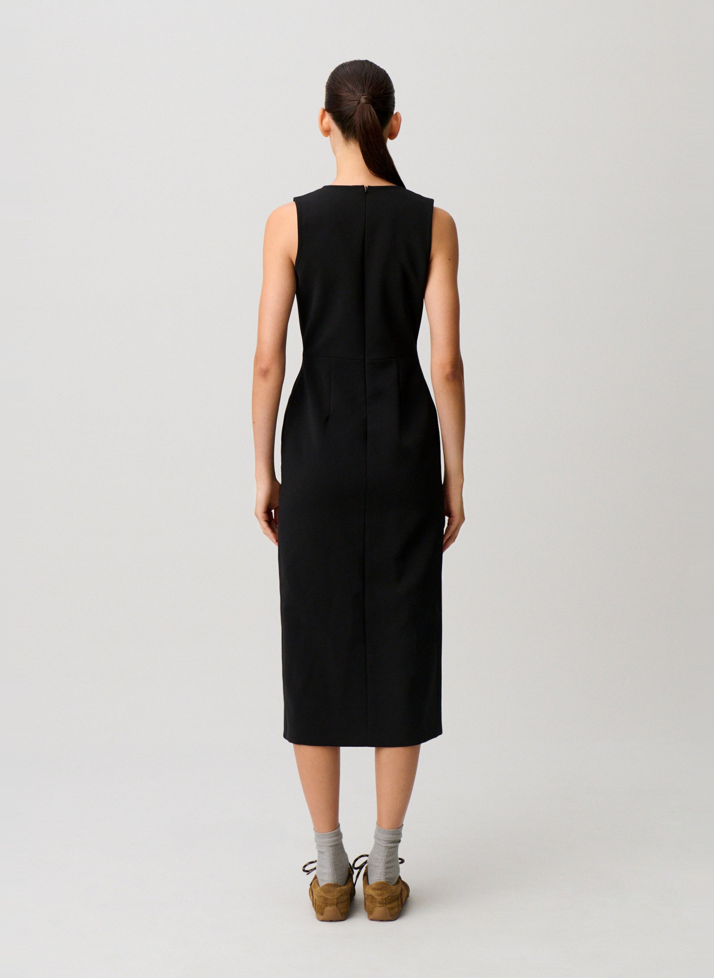 Lange jurk met ronde hals CLAUDIE PIERLOT Zwart
