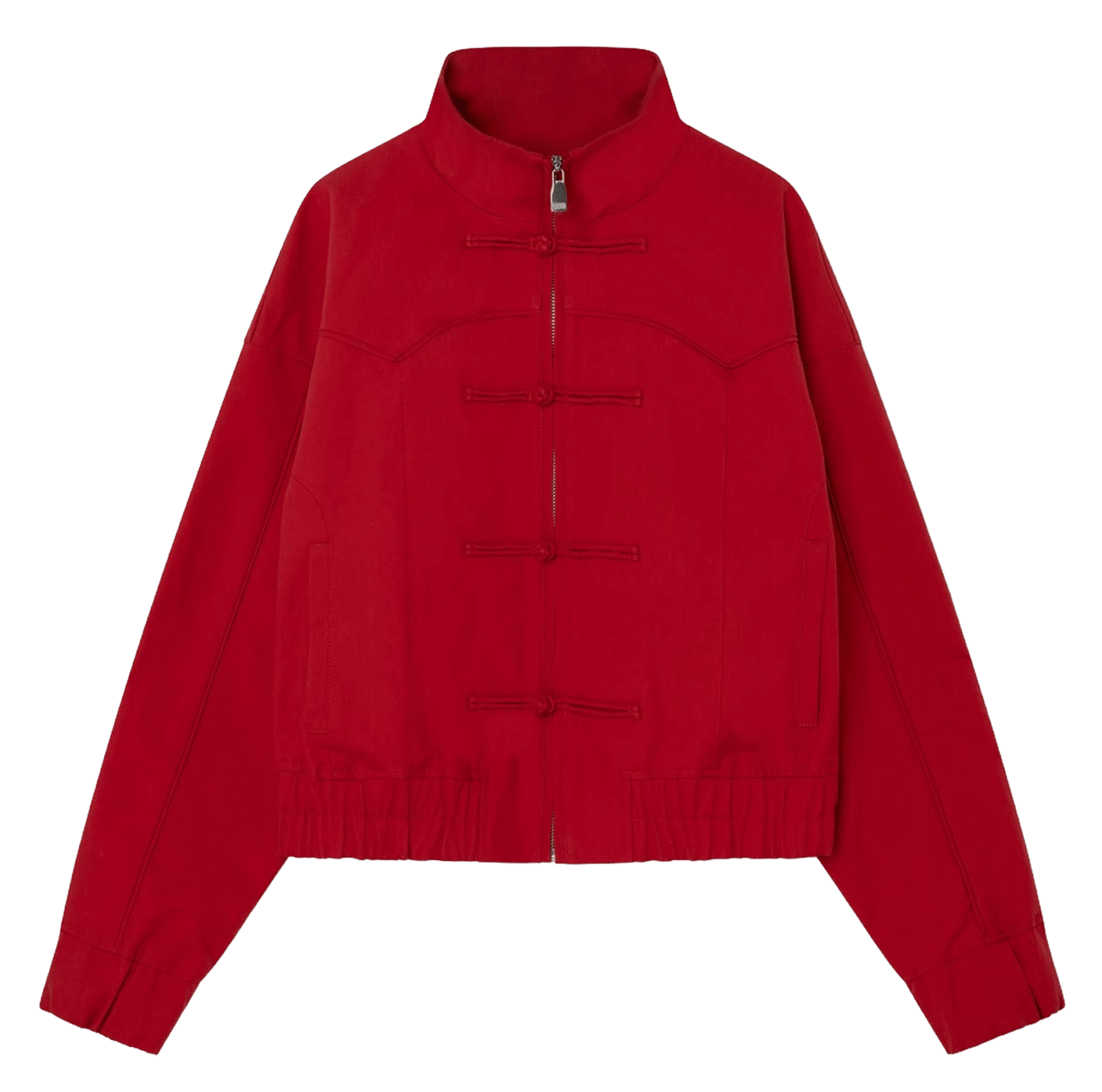 Oversized zip-up jacket in blended cotton LAAGAM Red