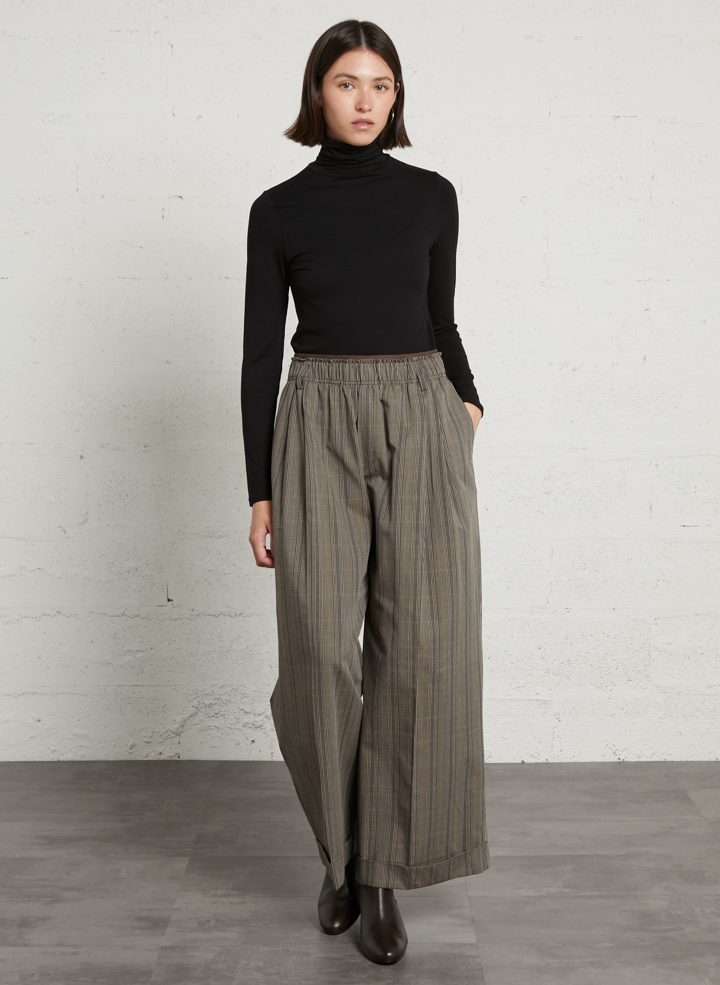 Straight turtleneck T-shirt MAJESTIC FILATURES Black