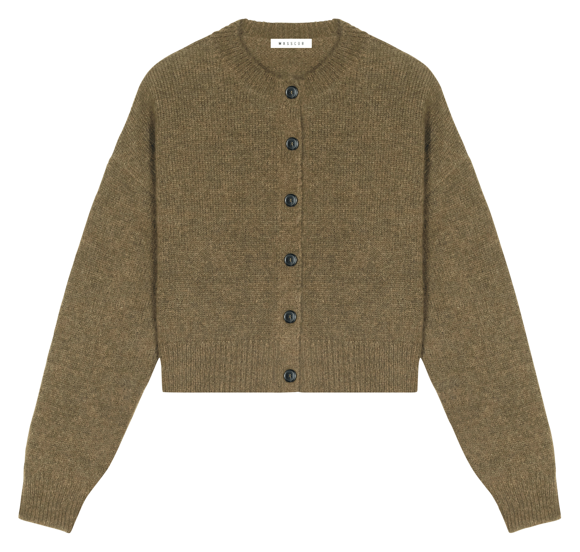 Round-neck alpaca-blend cardigan MASSCOB Khaki