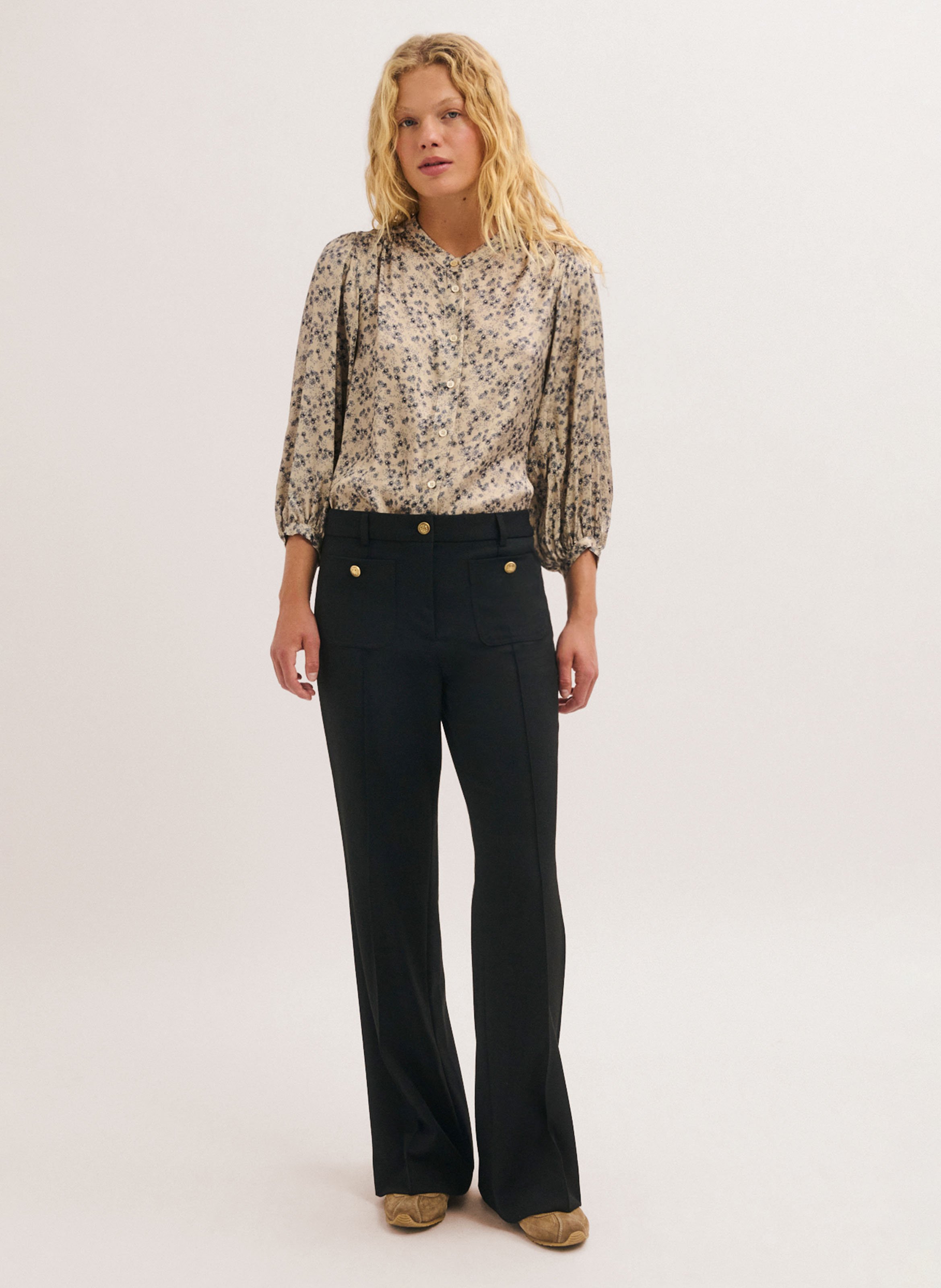 Flared broek PABLO Zwart
