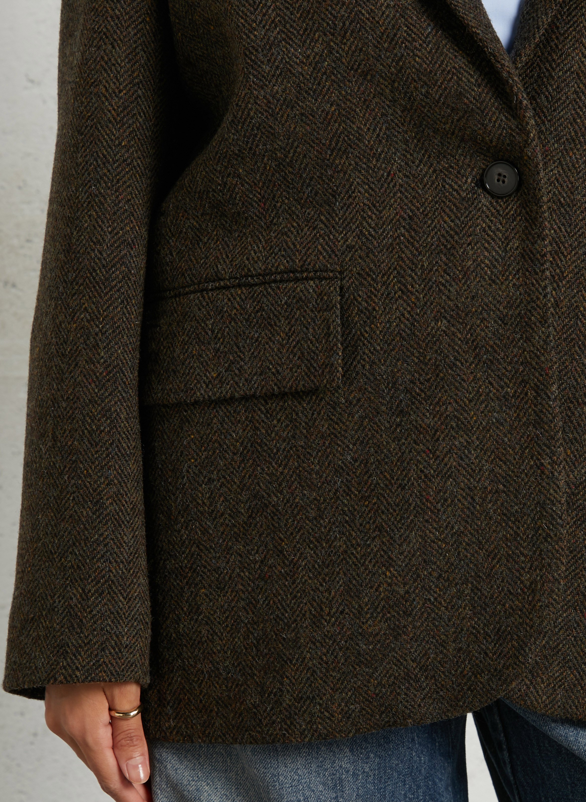 Veste droite en laine SOEUR Marron