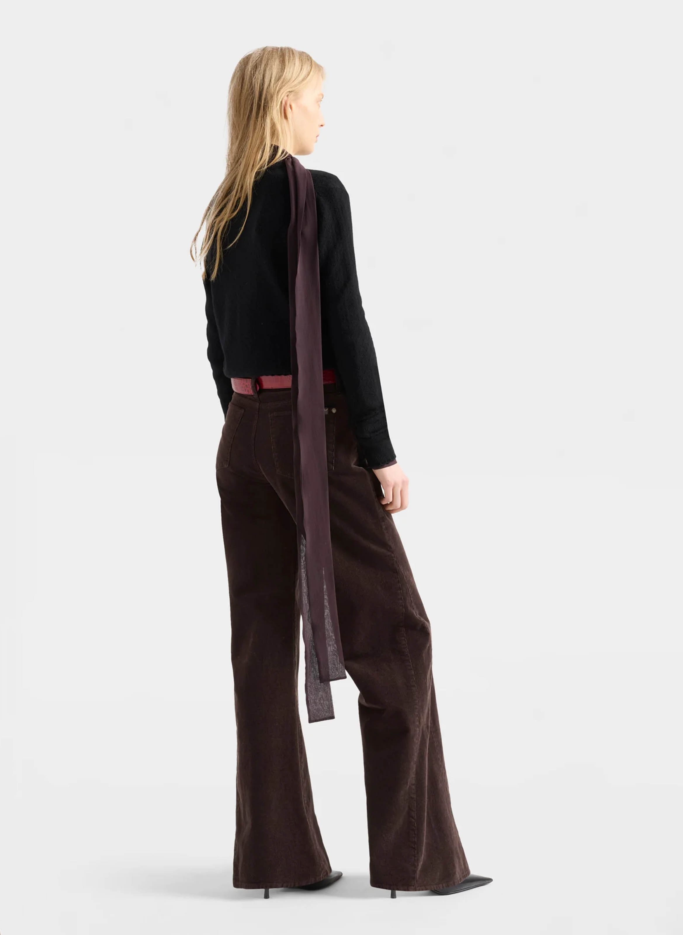 Ribbroek met wijde pijpen 7 FOR ALL MANKIND Bruin