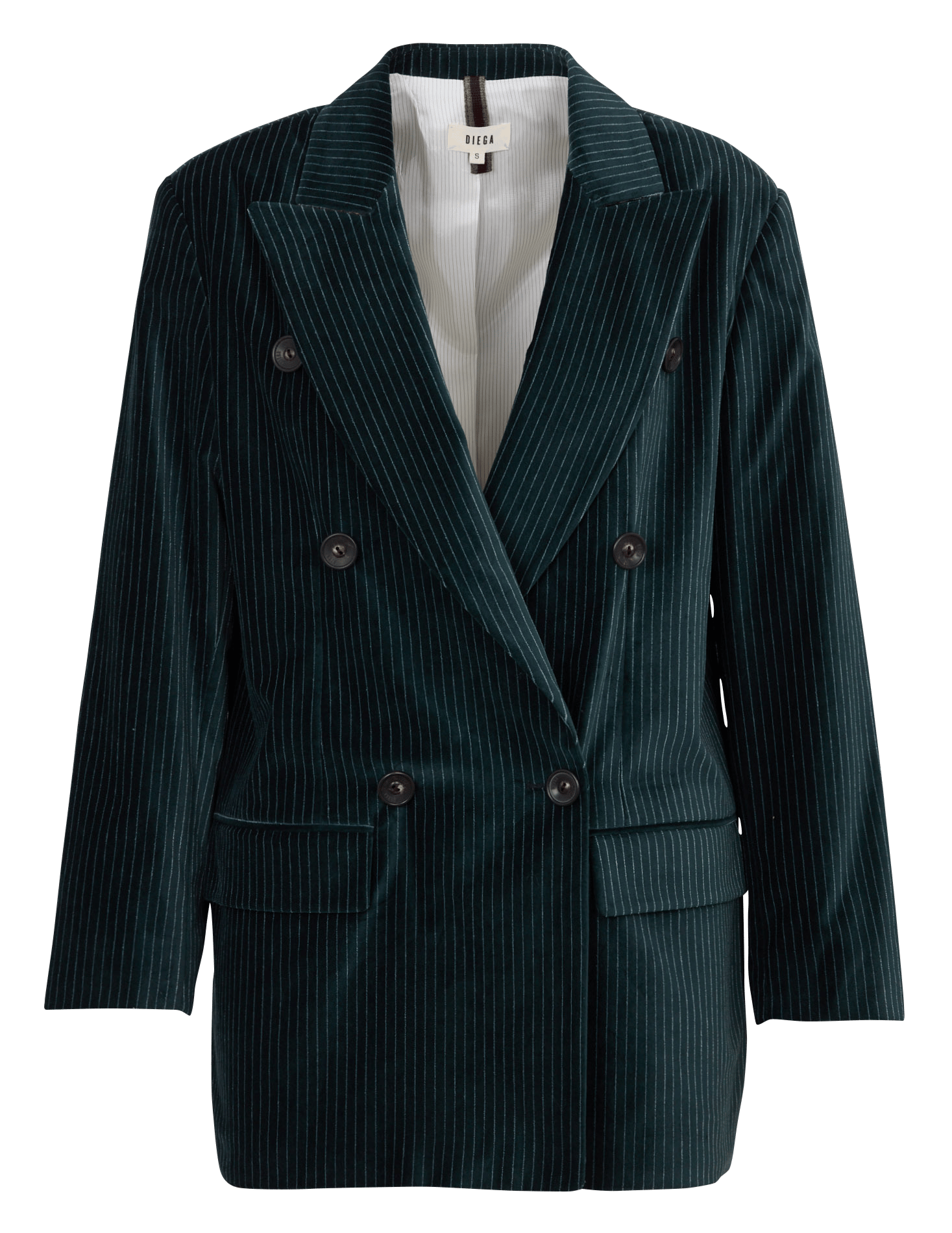 Striped cotton-blend straight-cut jacket with tailored collar DIEGA