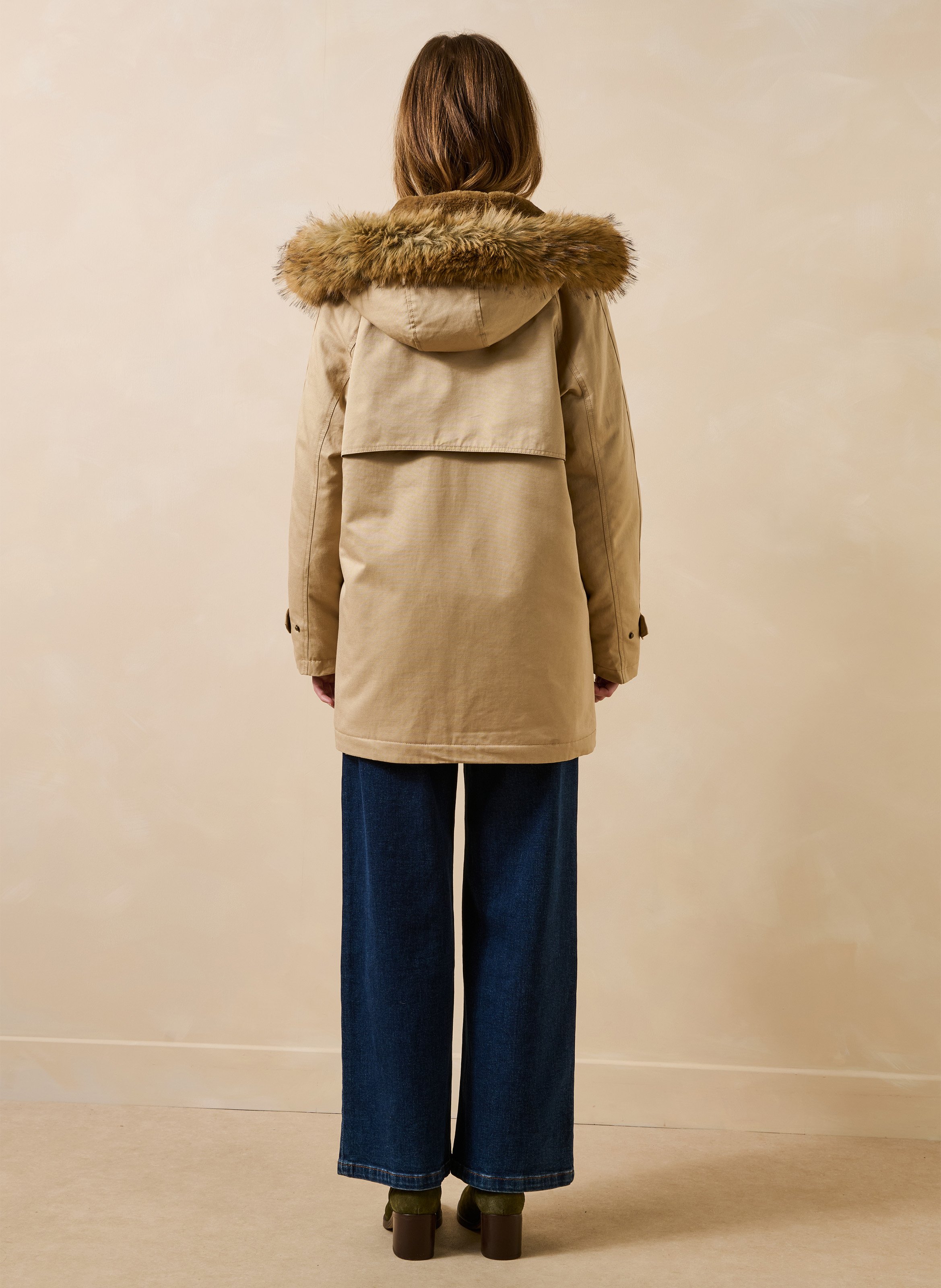Oversized cotton-mix coat LA FEE MARABOUTEE Beige