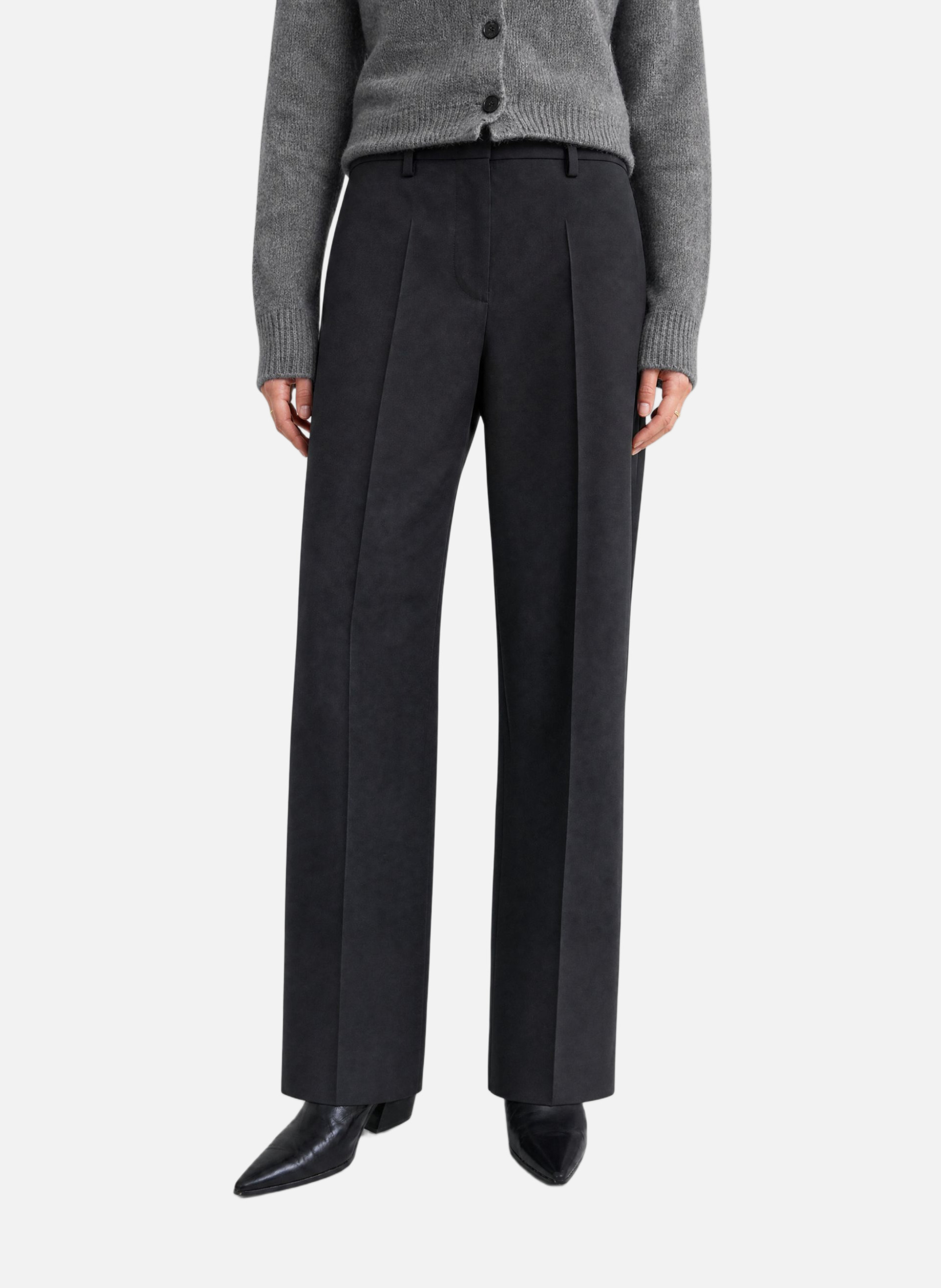 Wide wool tailored trousers THE KOOPLES Black