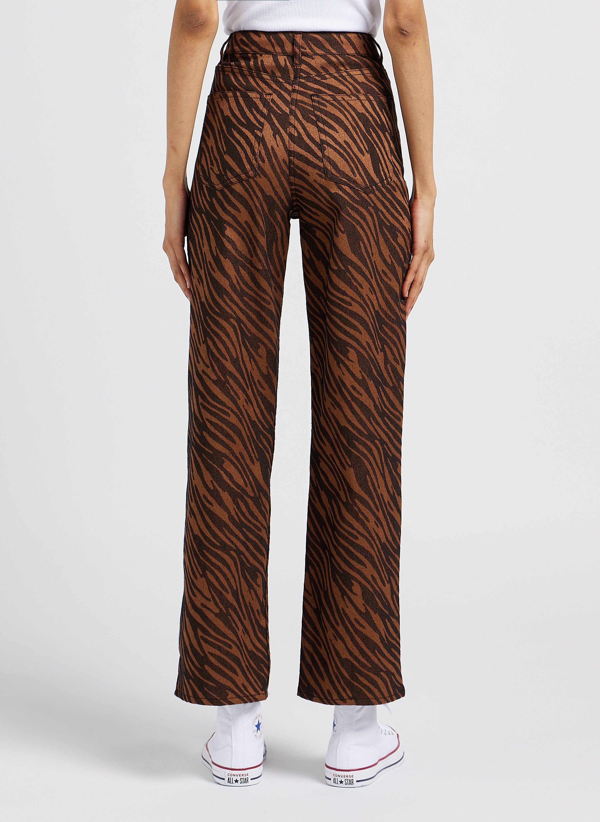 Pantalon droit imprimé en coton mélangé  SAMSOE SAMSOE Multicolore