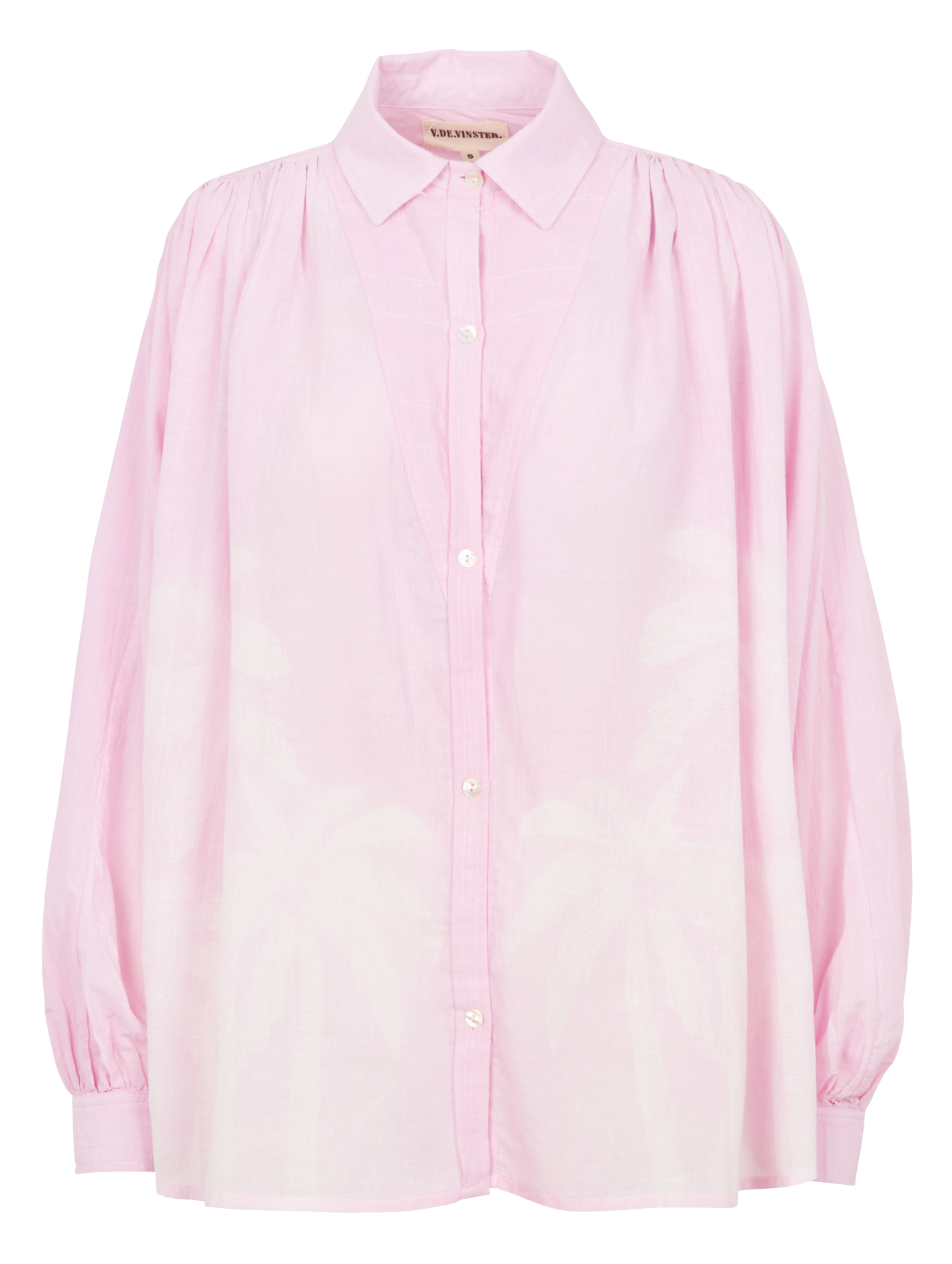 Loose-fit cotton shirt with classic collar V DE VINSTER Pink