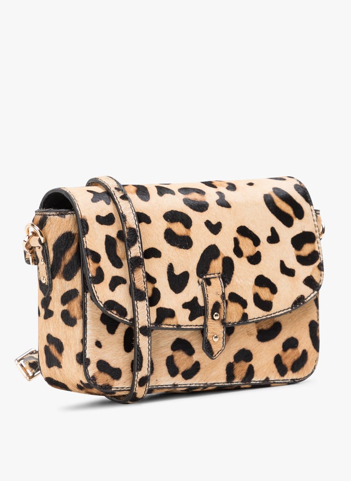 Sac top cuir leopard