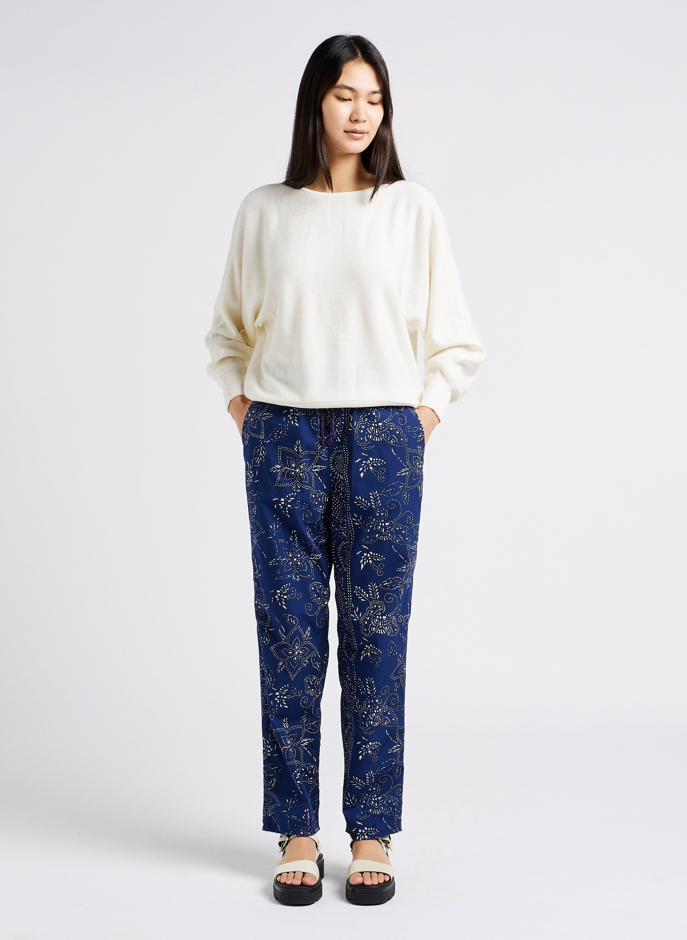Pantalon carotte imprimé en coton BELLEROSE Gris