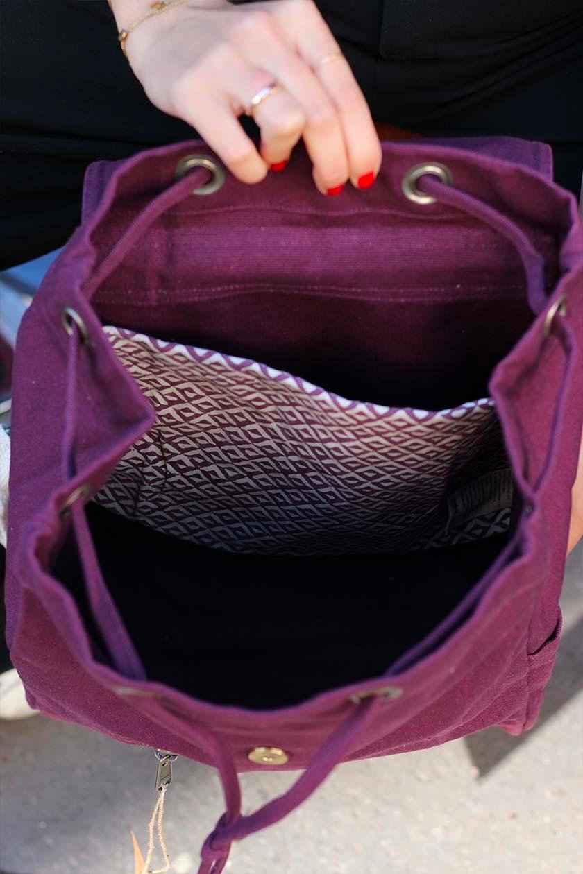 Cotton backpack Purple