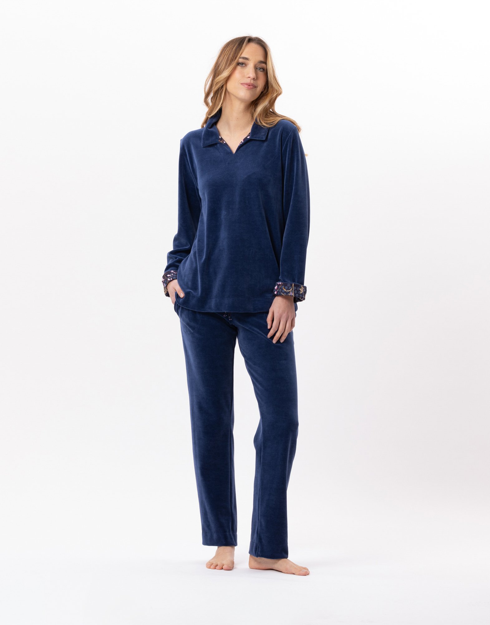 Netleton velvet jogging bottoms LE CHAT Blue