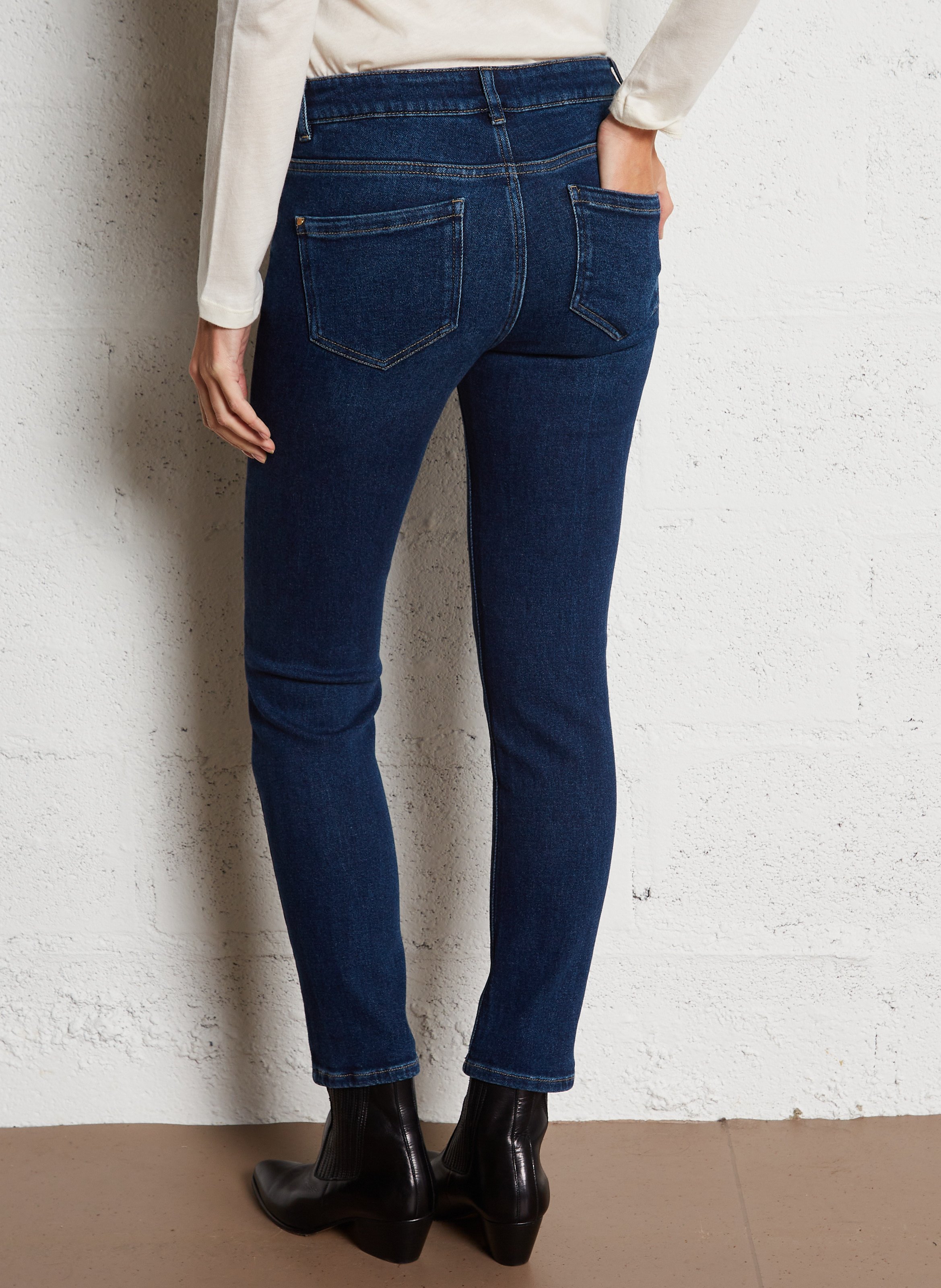 Raw cotton-blend slim-fit jeans MAISON 123 Blue