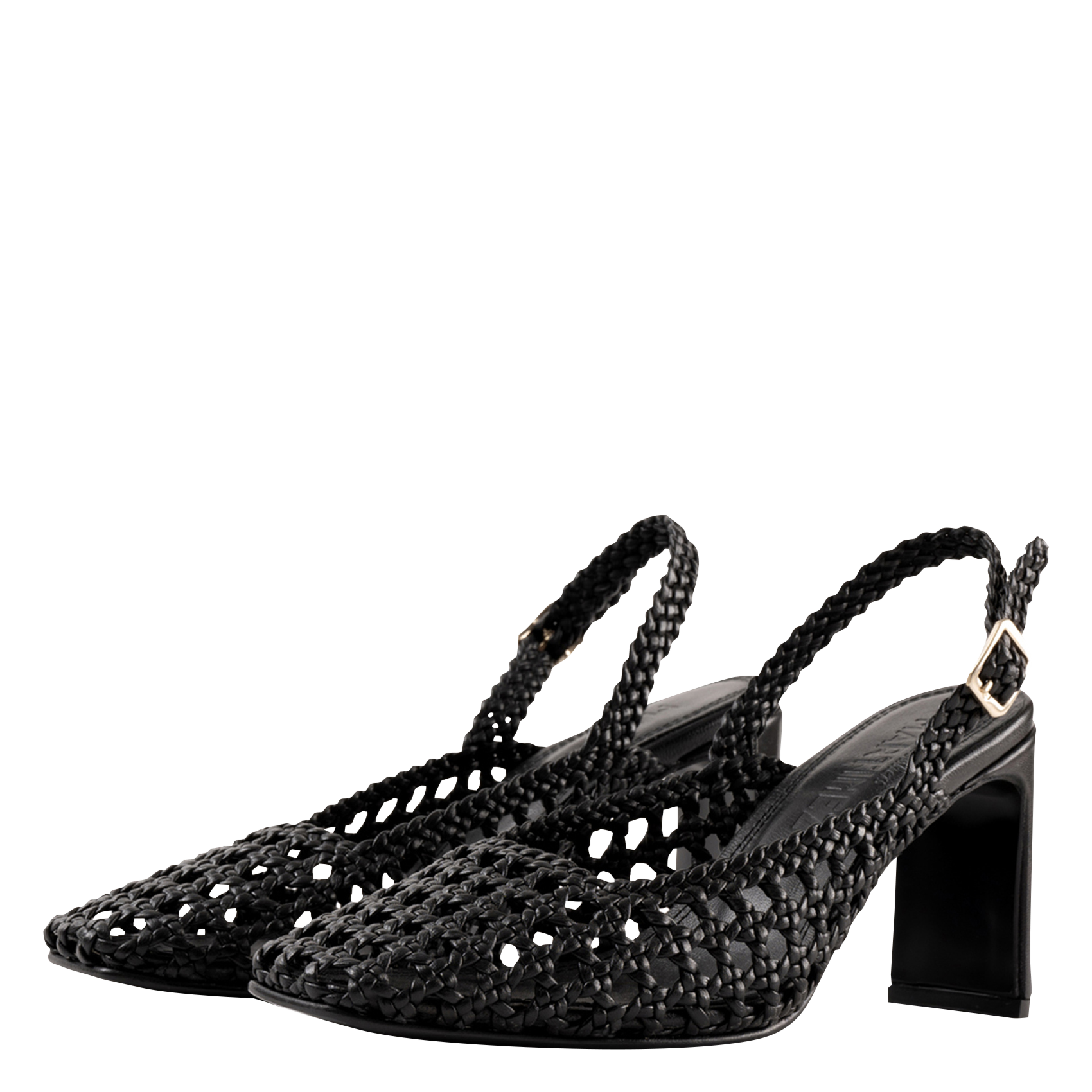 Escarpins en cuir tressé SOULIER MARTINEZ Noir