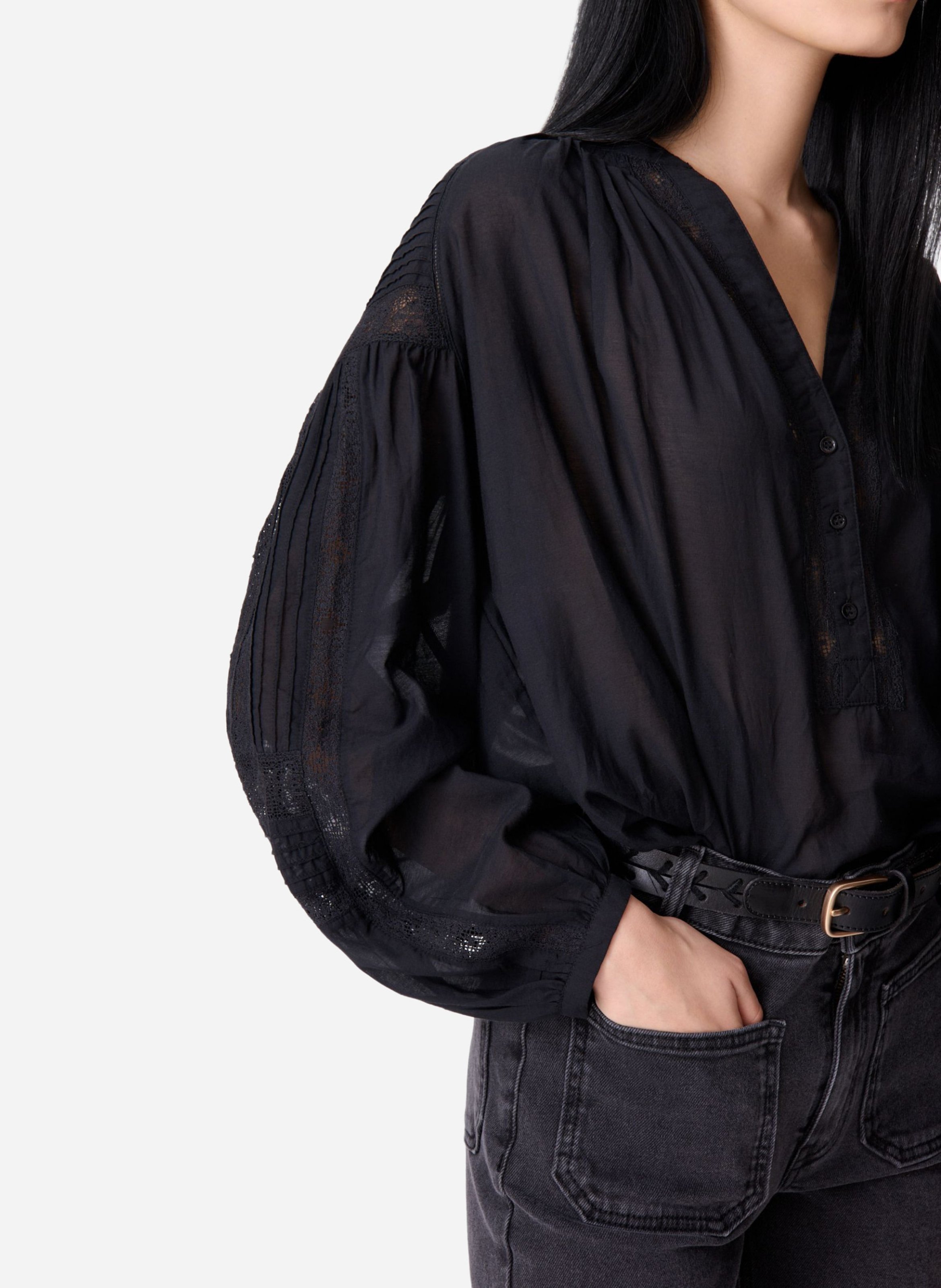 Long-sleeved lace blouse VANESSA BRUNO Black