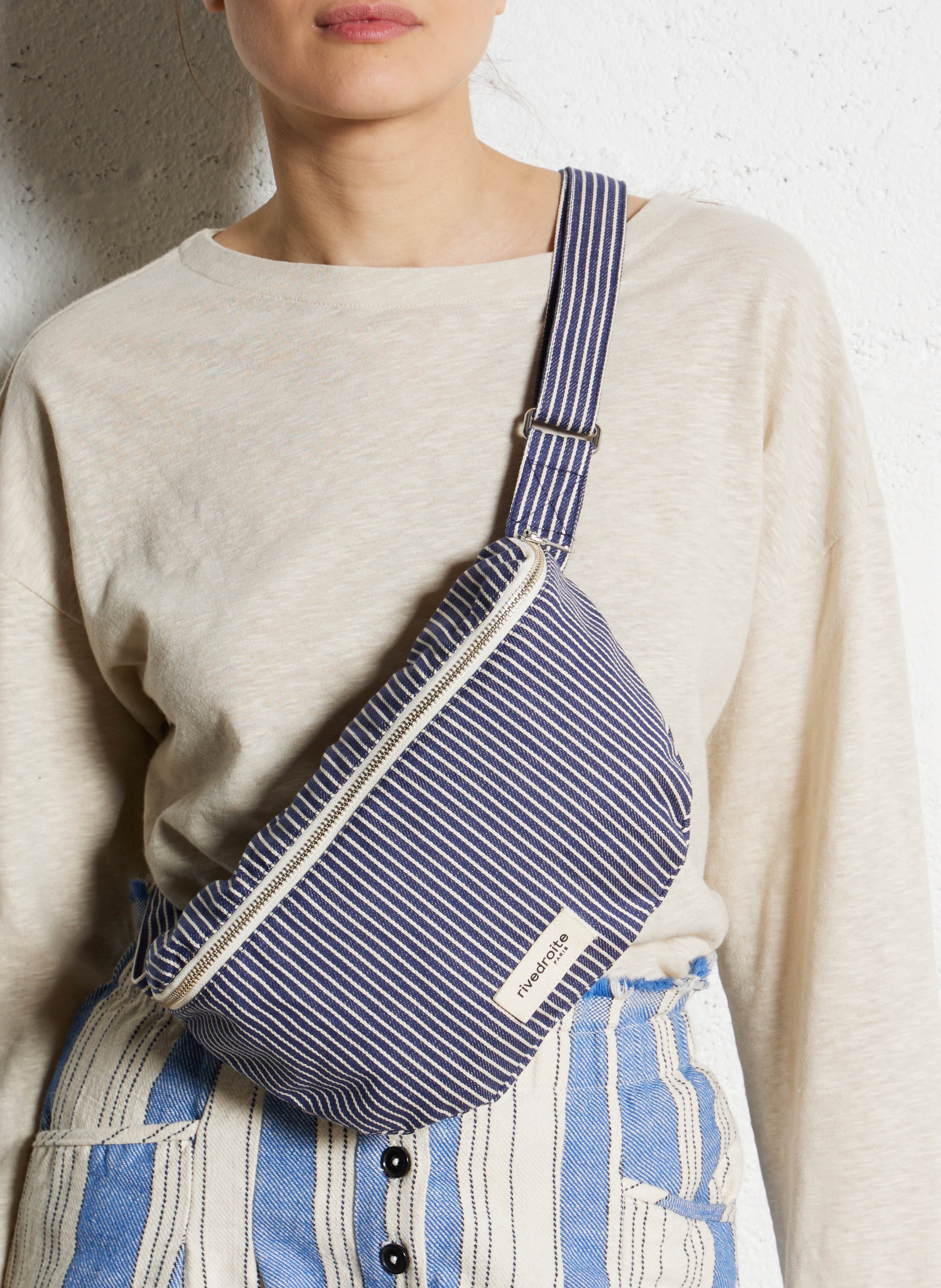 Striped cotton fanny pack RIVEDROITE PARIS Blue
