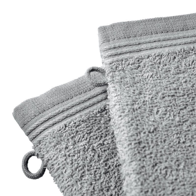 Set of 2 washcloths COTON PUR Grey