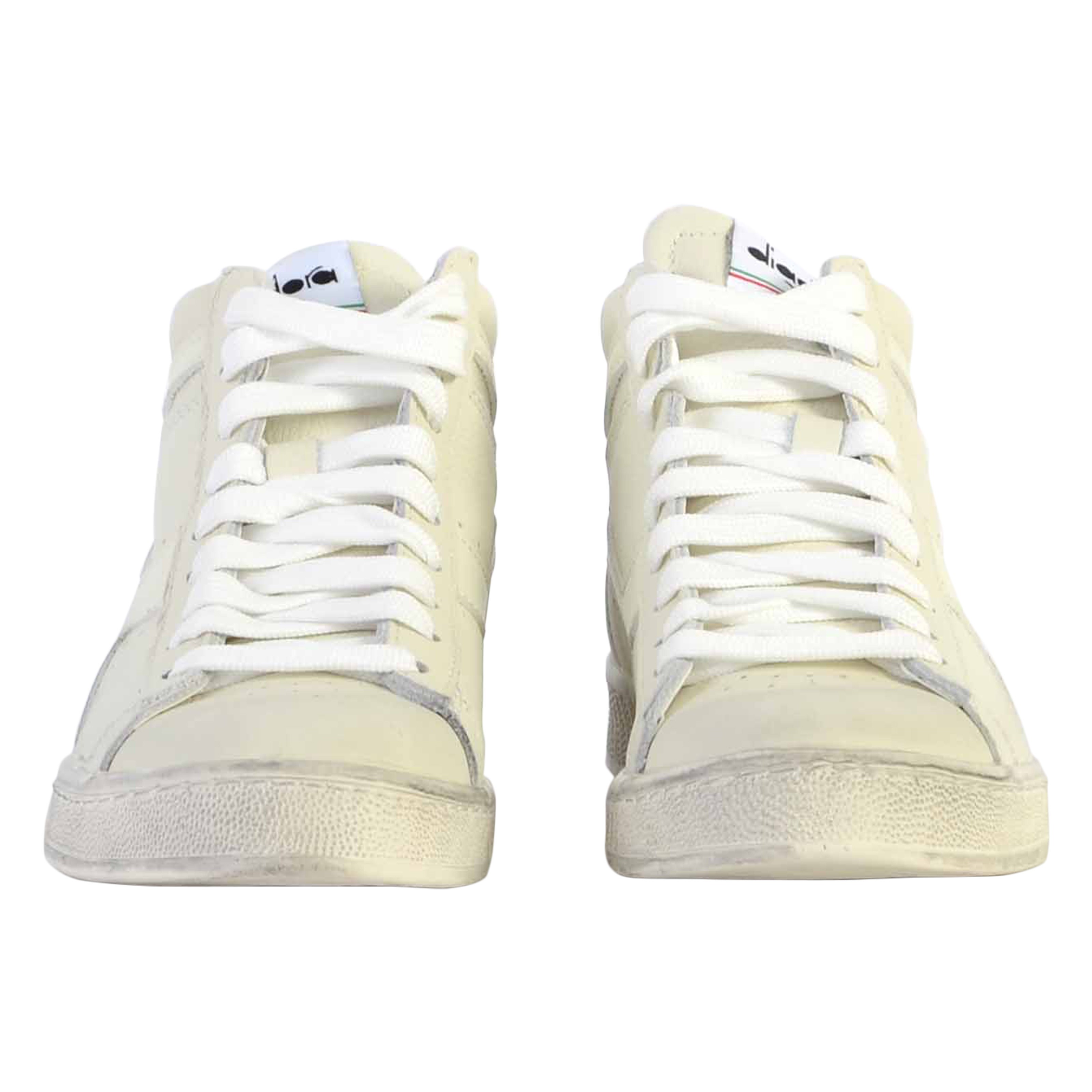Lace-up leather sneakers game l high waxed DIADORA White