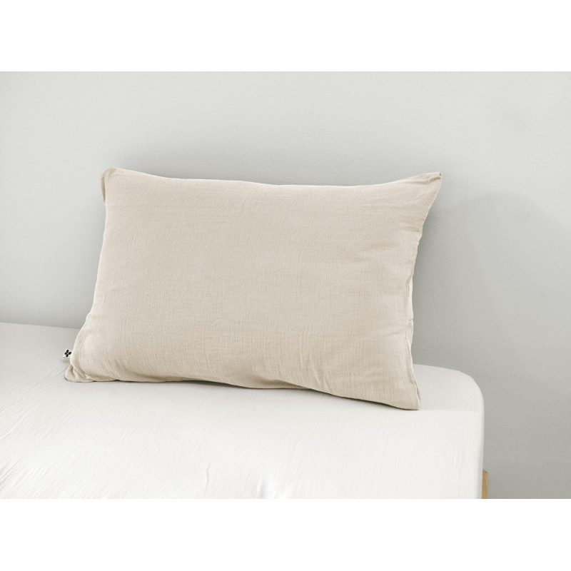 Cotton percale pillow case L'EFFET PAPILLON White