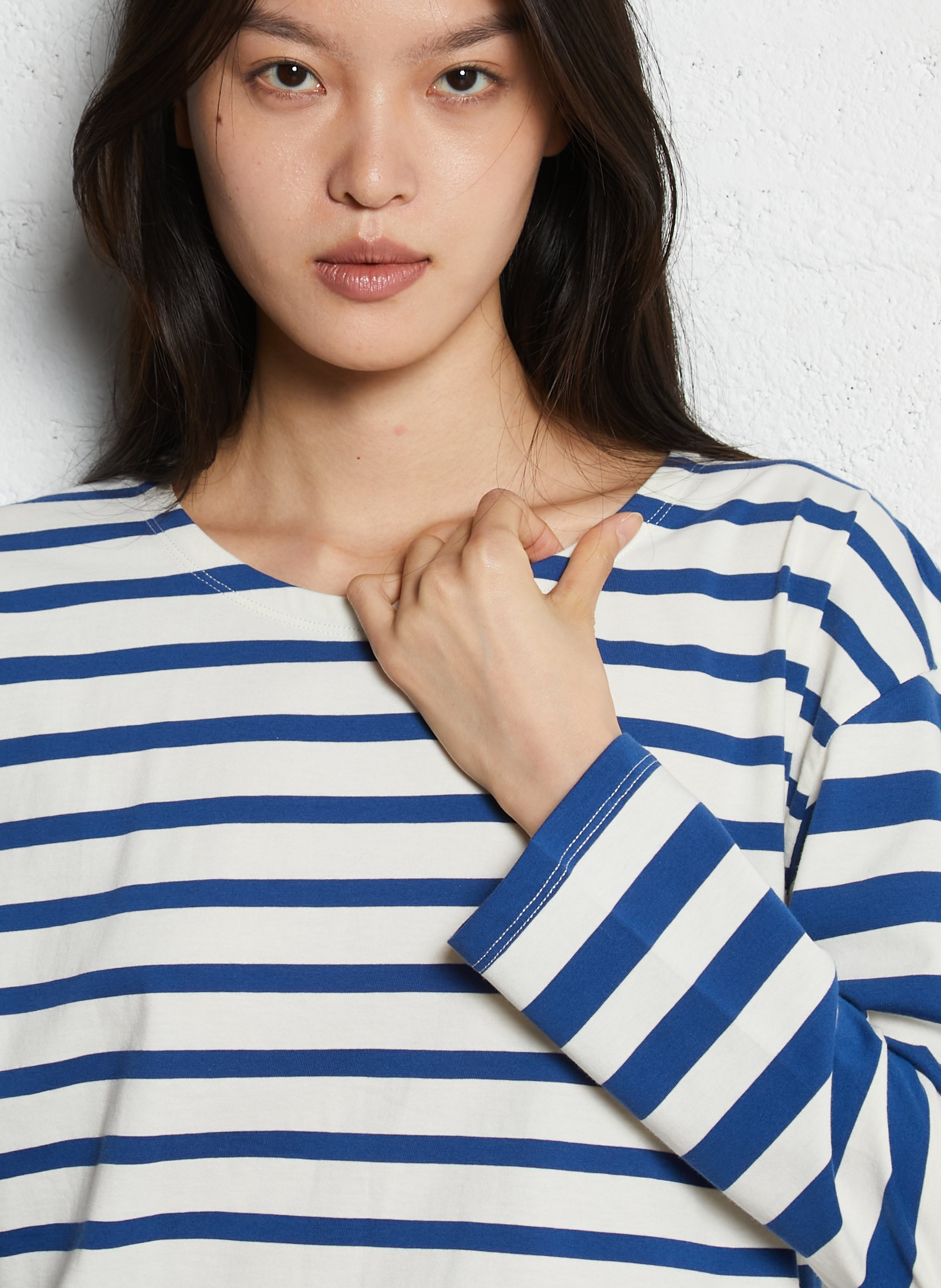 Bio-Baumwoll-Rundhals-Shirt EMILE ET IDA Blau