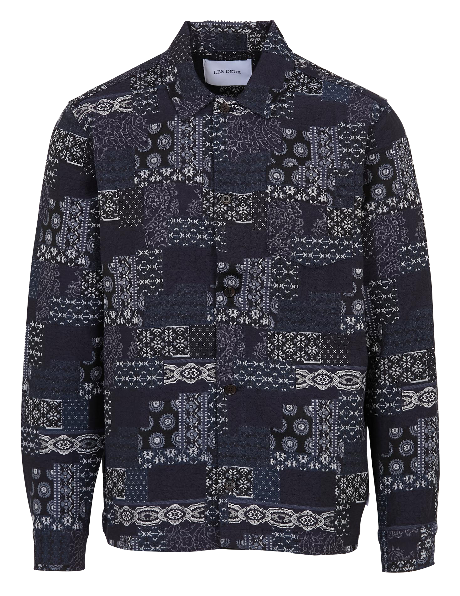 Surechemise col classique en jacquard de denim LES DEUX Bleu