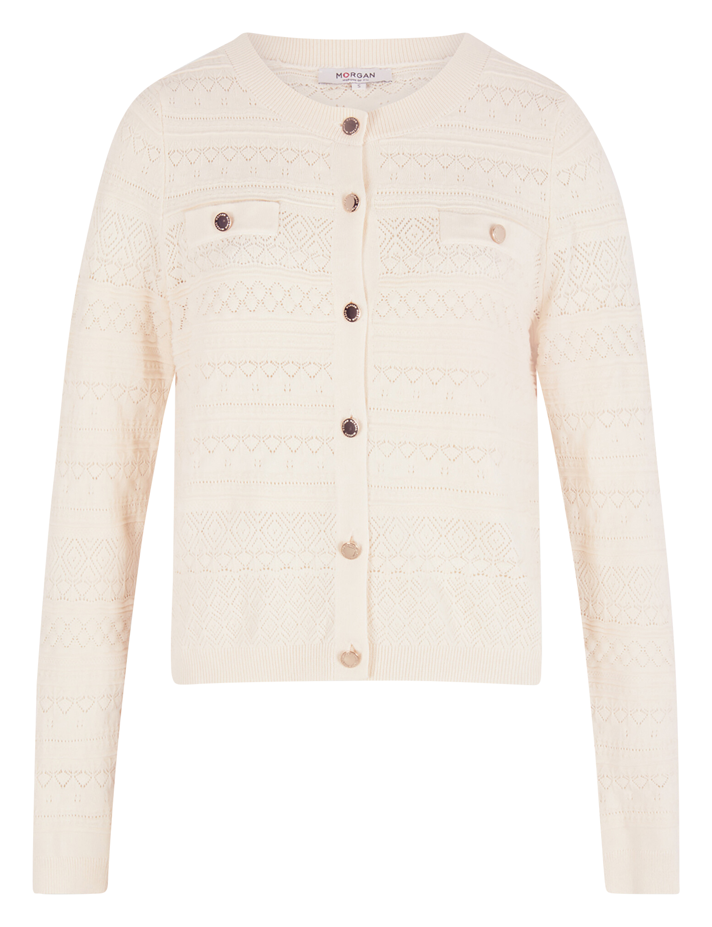 Round-neck cardigan MORGAN Beige