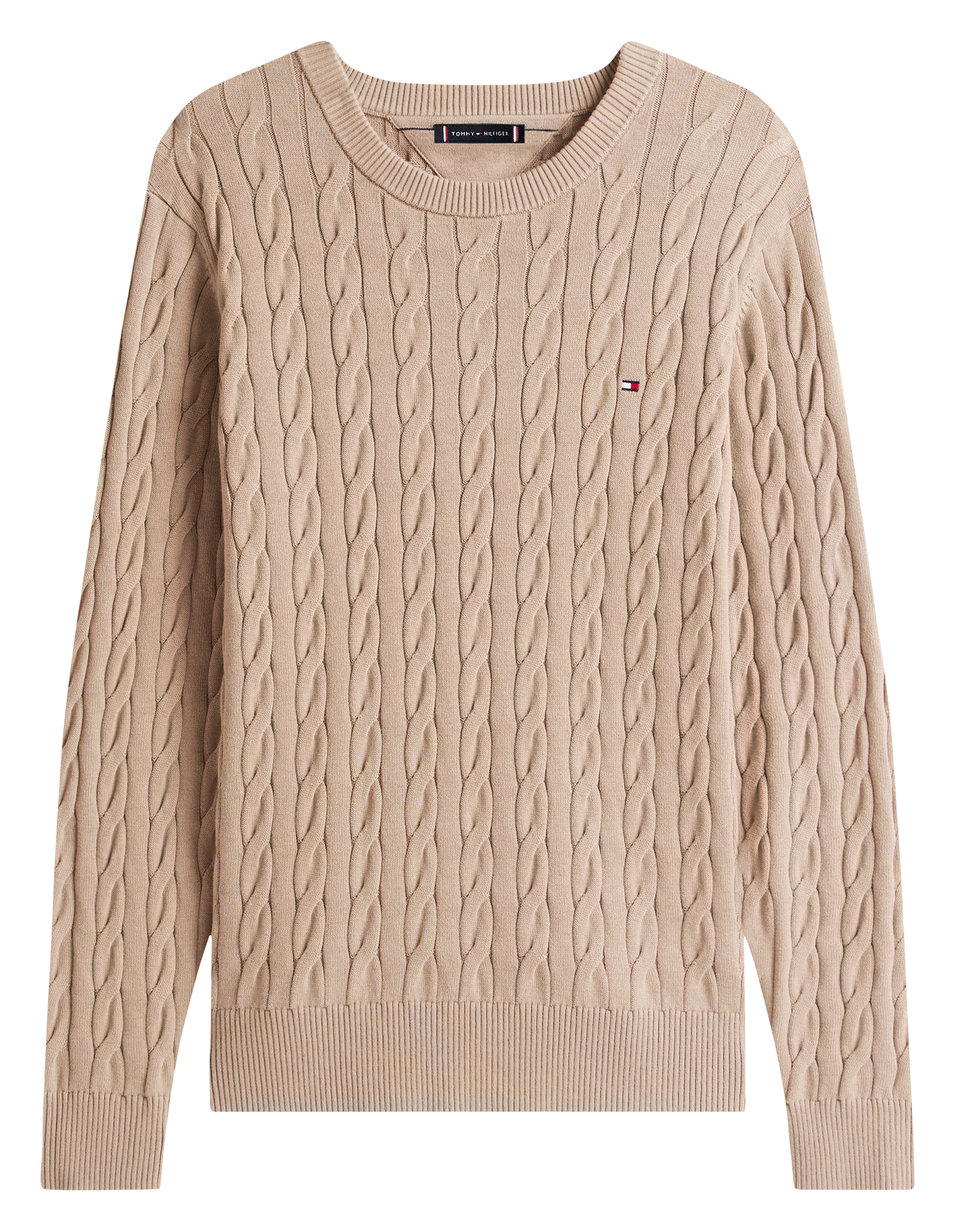Pull col rond droit en coton biologique  Coastal taupe