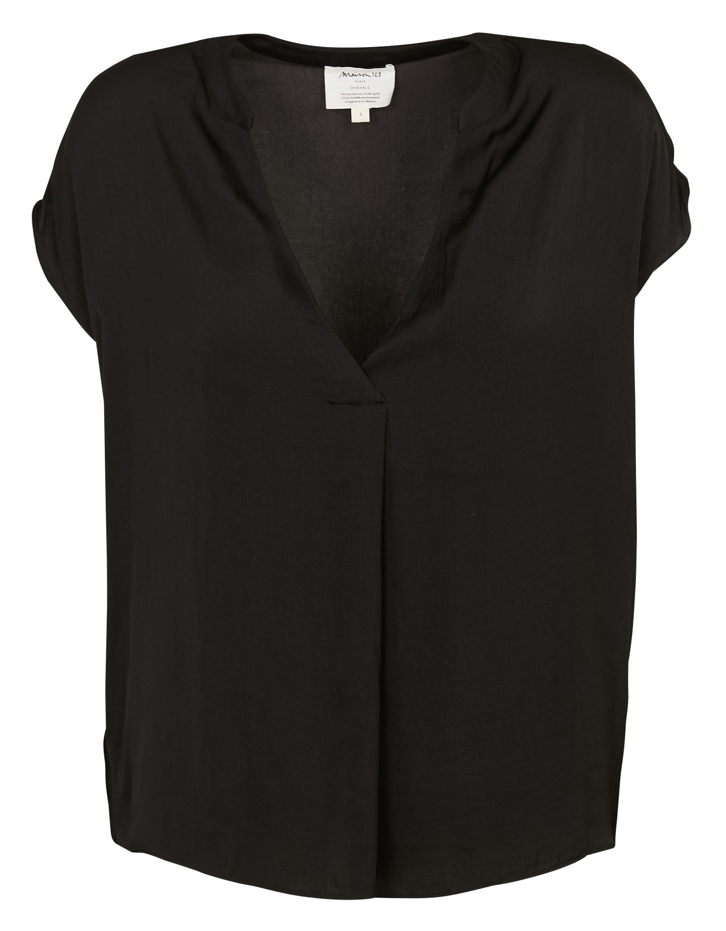 Satin straight blouse MAISON 123 Black
