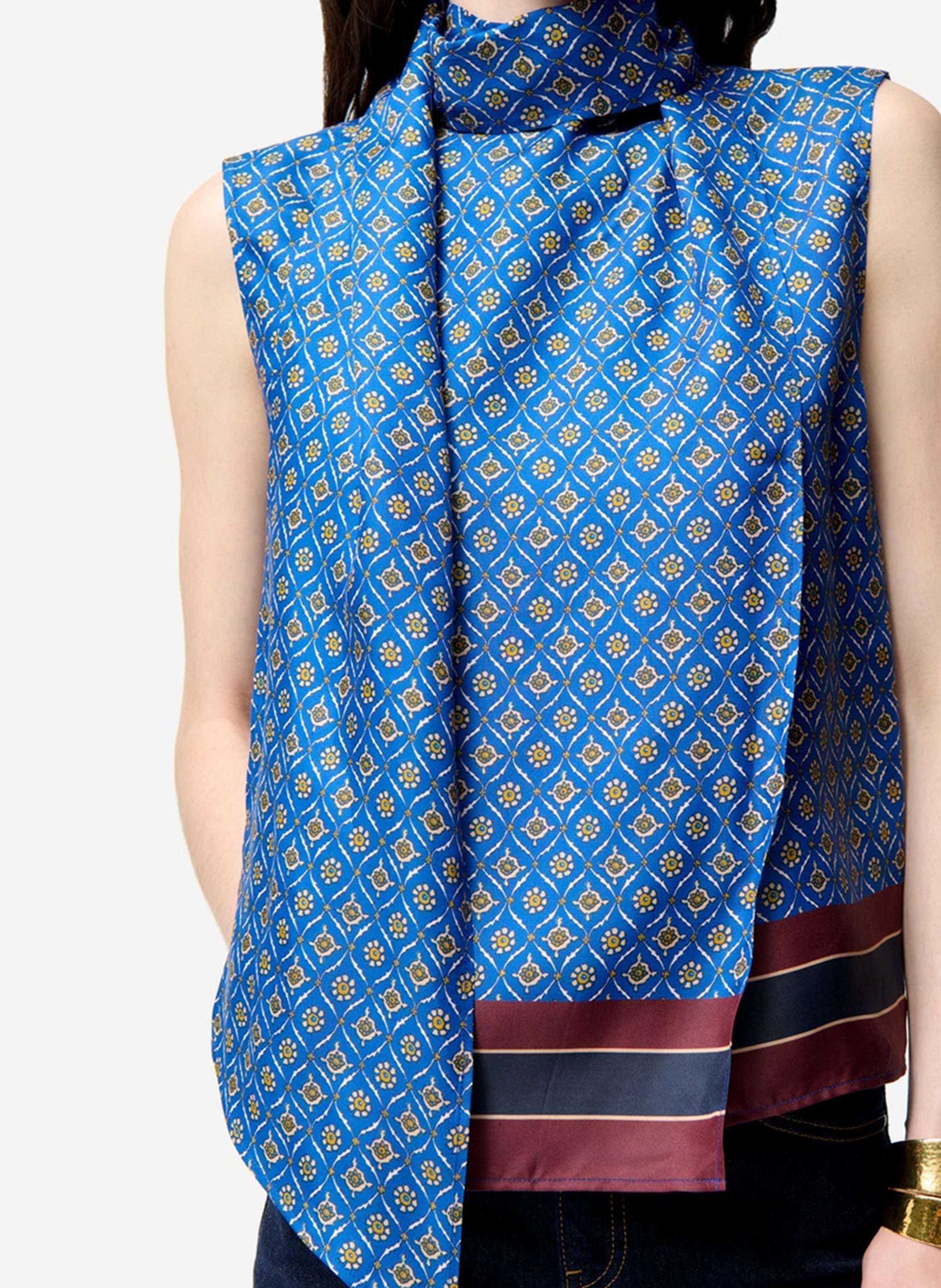 Printed round-neck top VANESSA BRUNO Blue