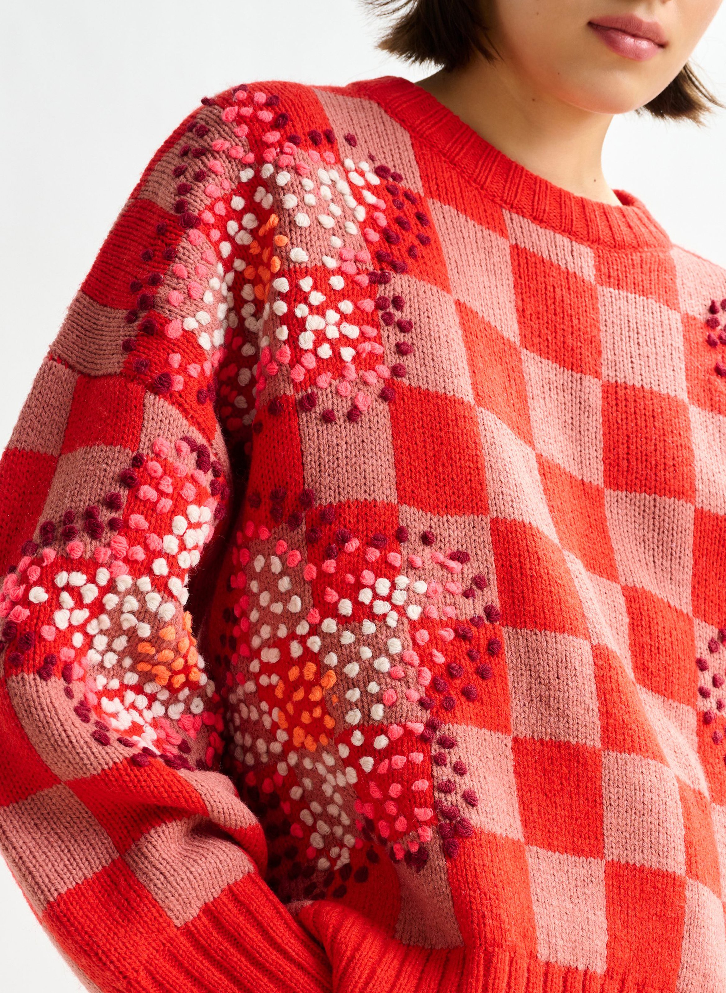 Pull droit col rond en laine mélangée ESSENTIEL ANTWERP Rouge