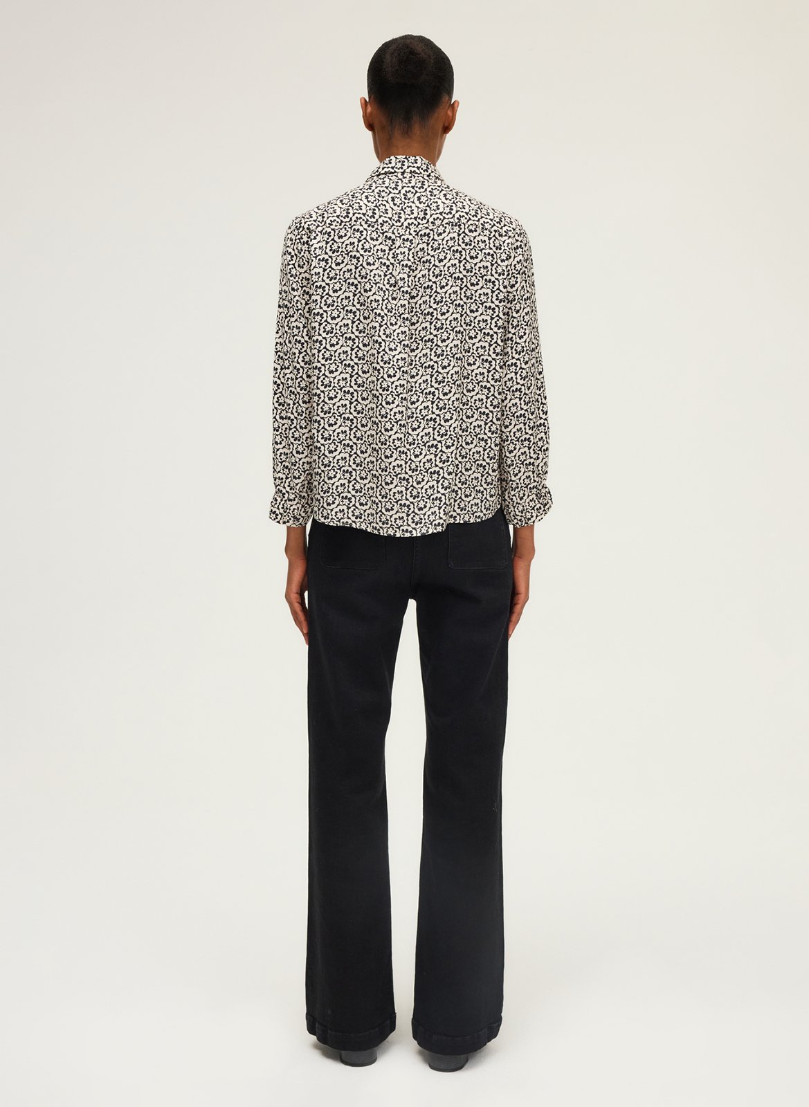 Straight printed shirt with classic collar PABLO Beige