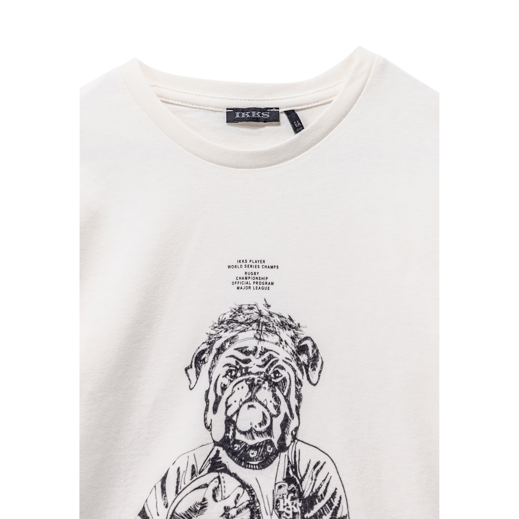 Round-neck straight-cut screen-printed cotton T-shirt IKKS JUNIOR White