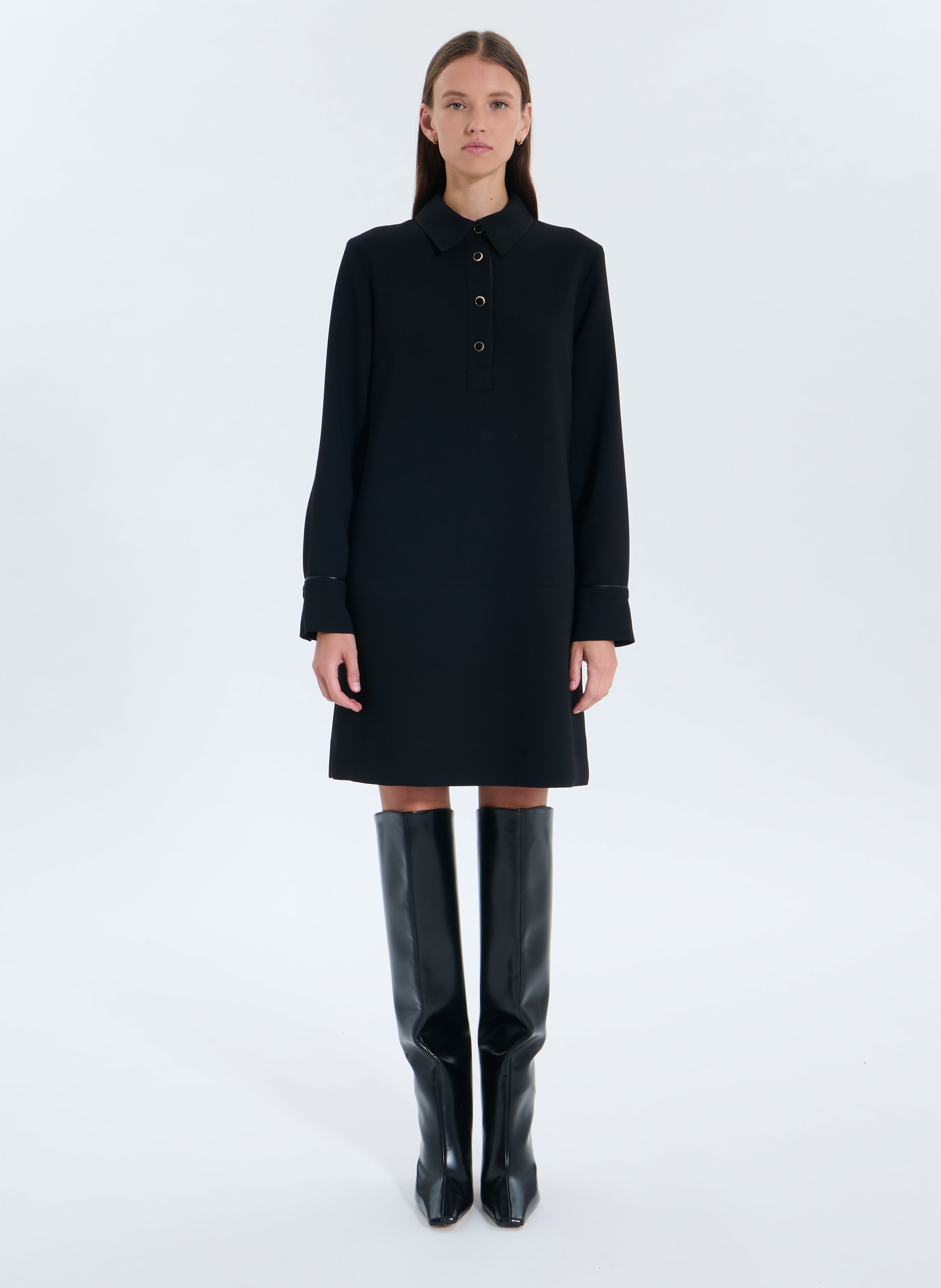 Robe courte col chemise ZAPA Noir