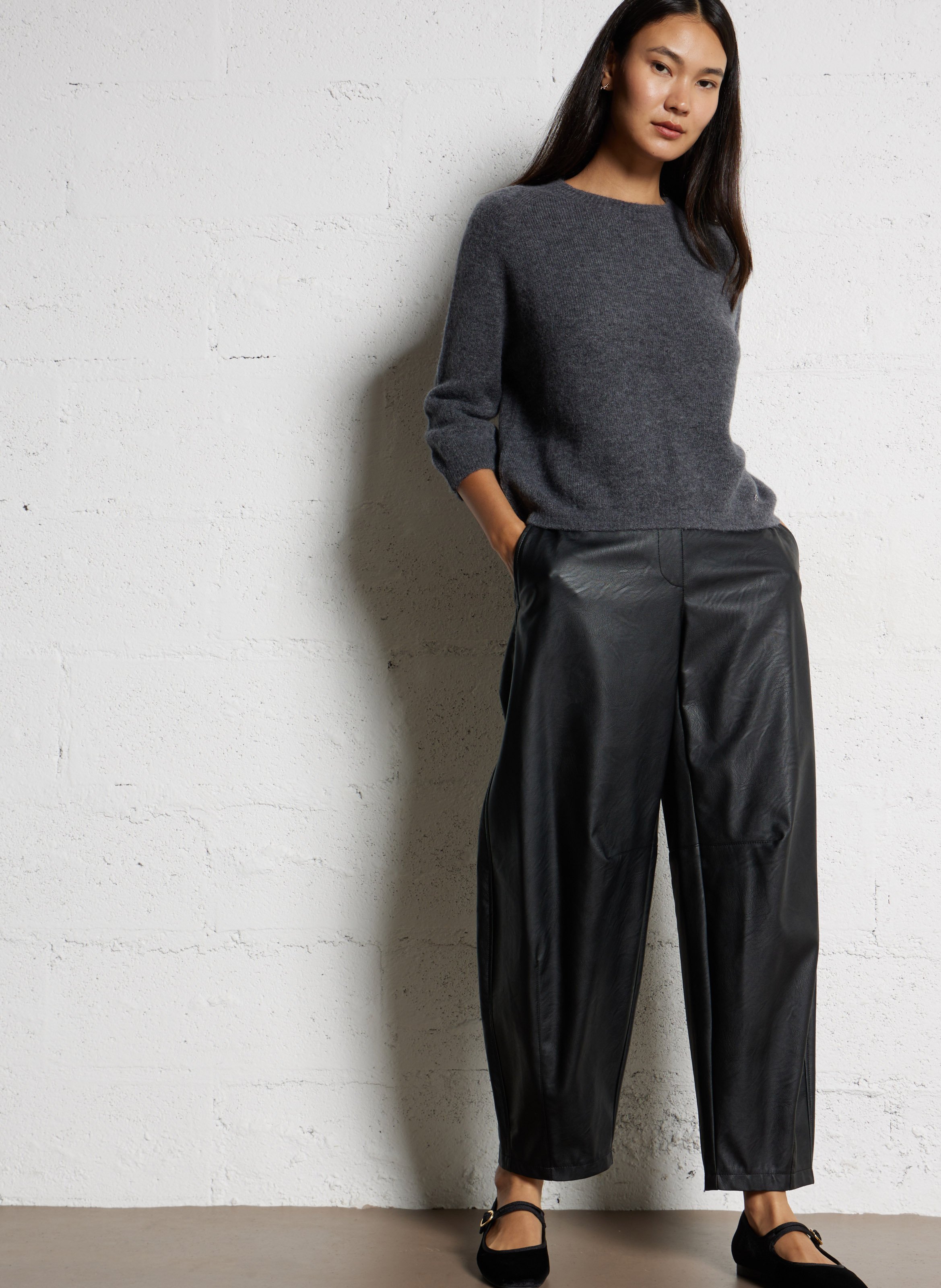 Pull col rond  PLEASE Gris