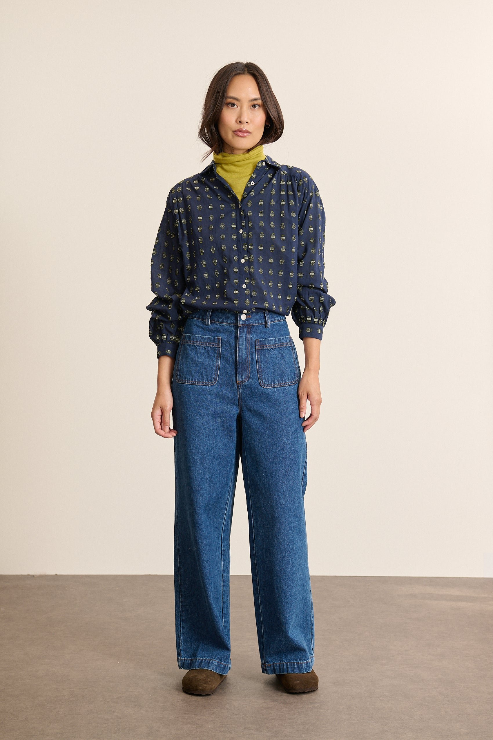 Checked long-sleeved shirt GARANCE PARIS Blue