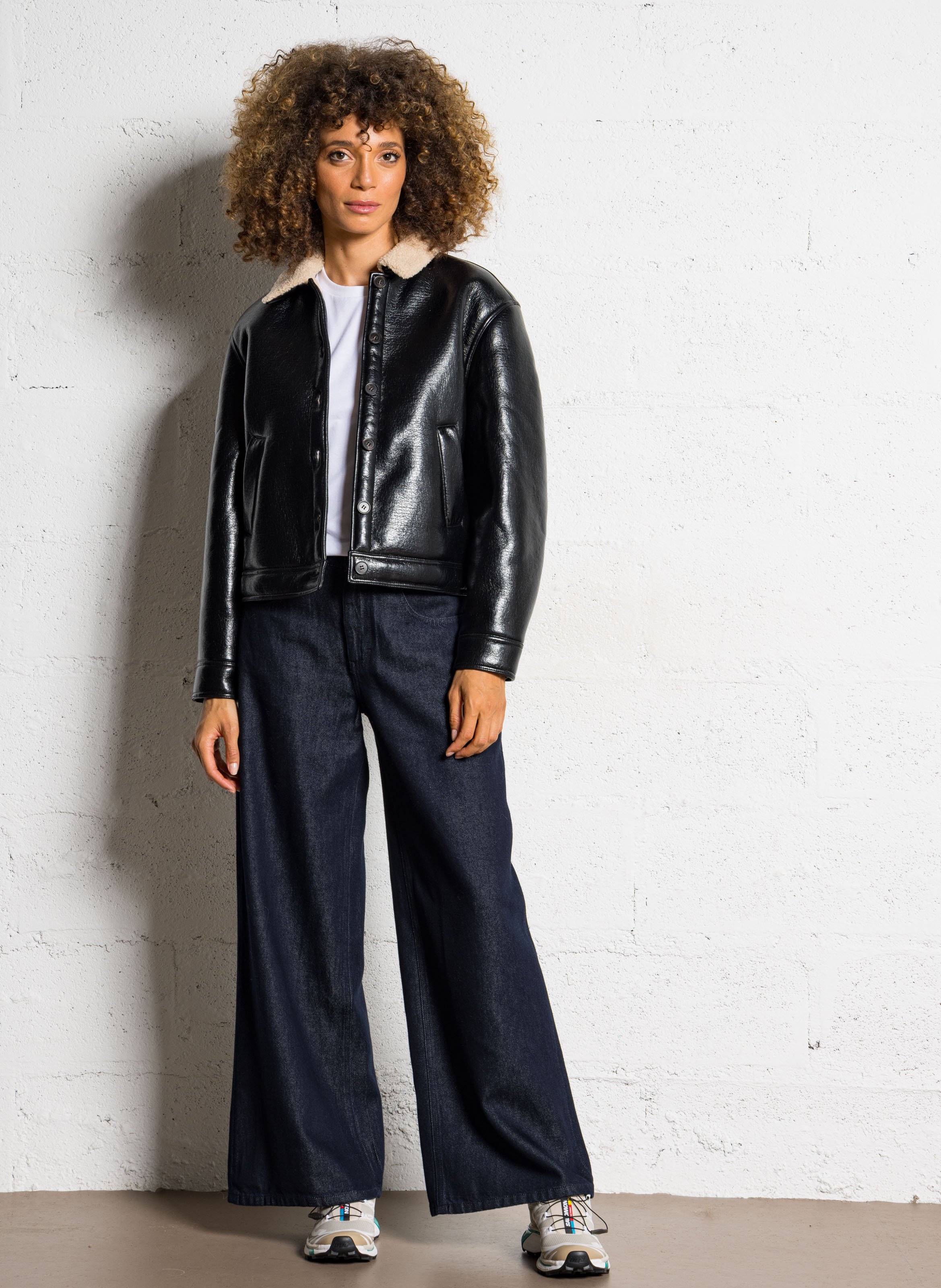 Jas met klassieke kraag DES PETITS HAUTS Zwart