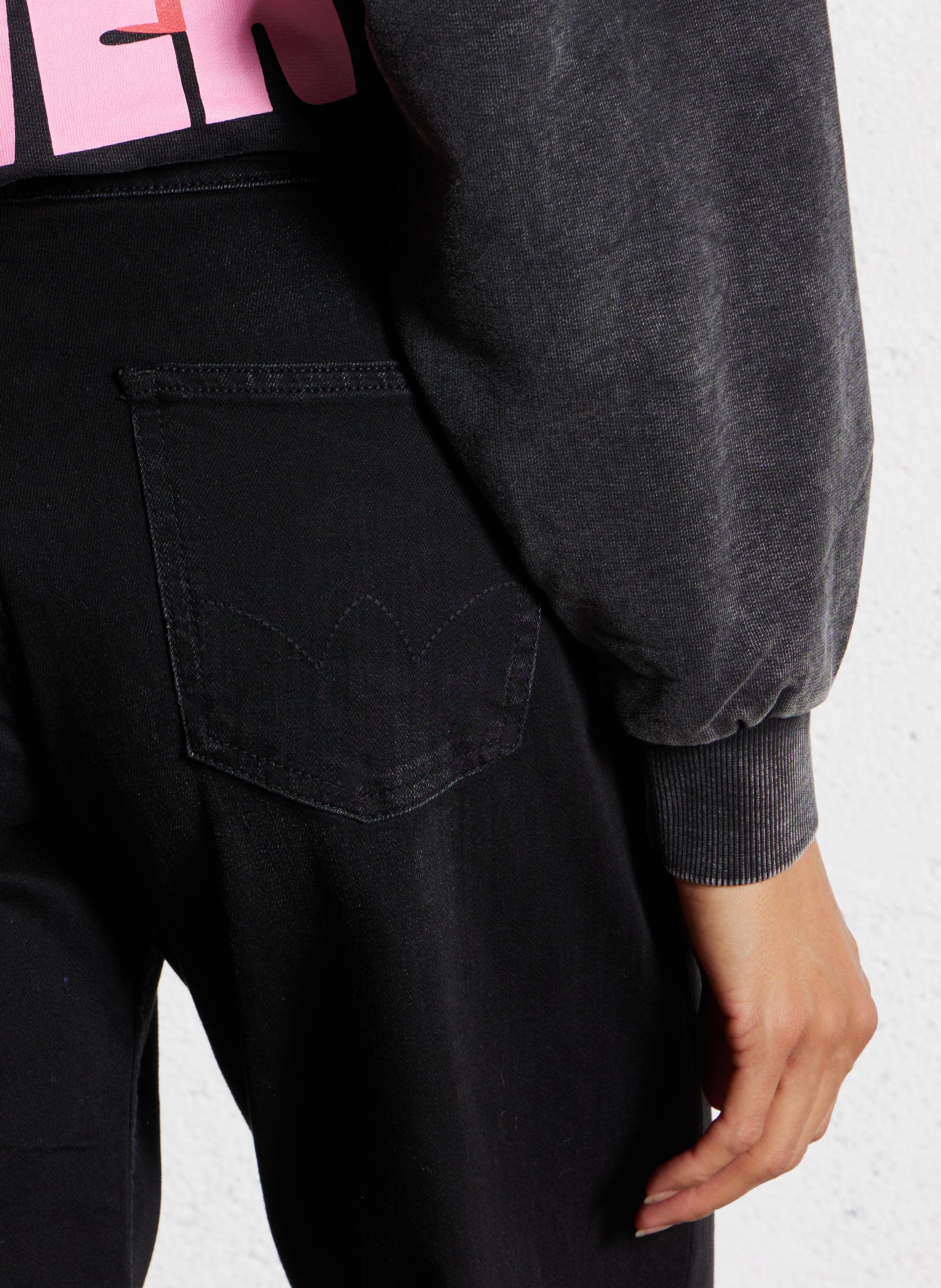 Jean évasé en coton mélangé LE TEMPS DES CERISES Noir