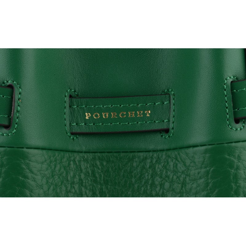 Handbag - cowhide leather POURCHET Green