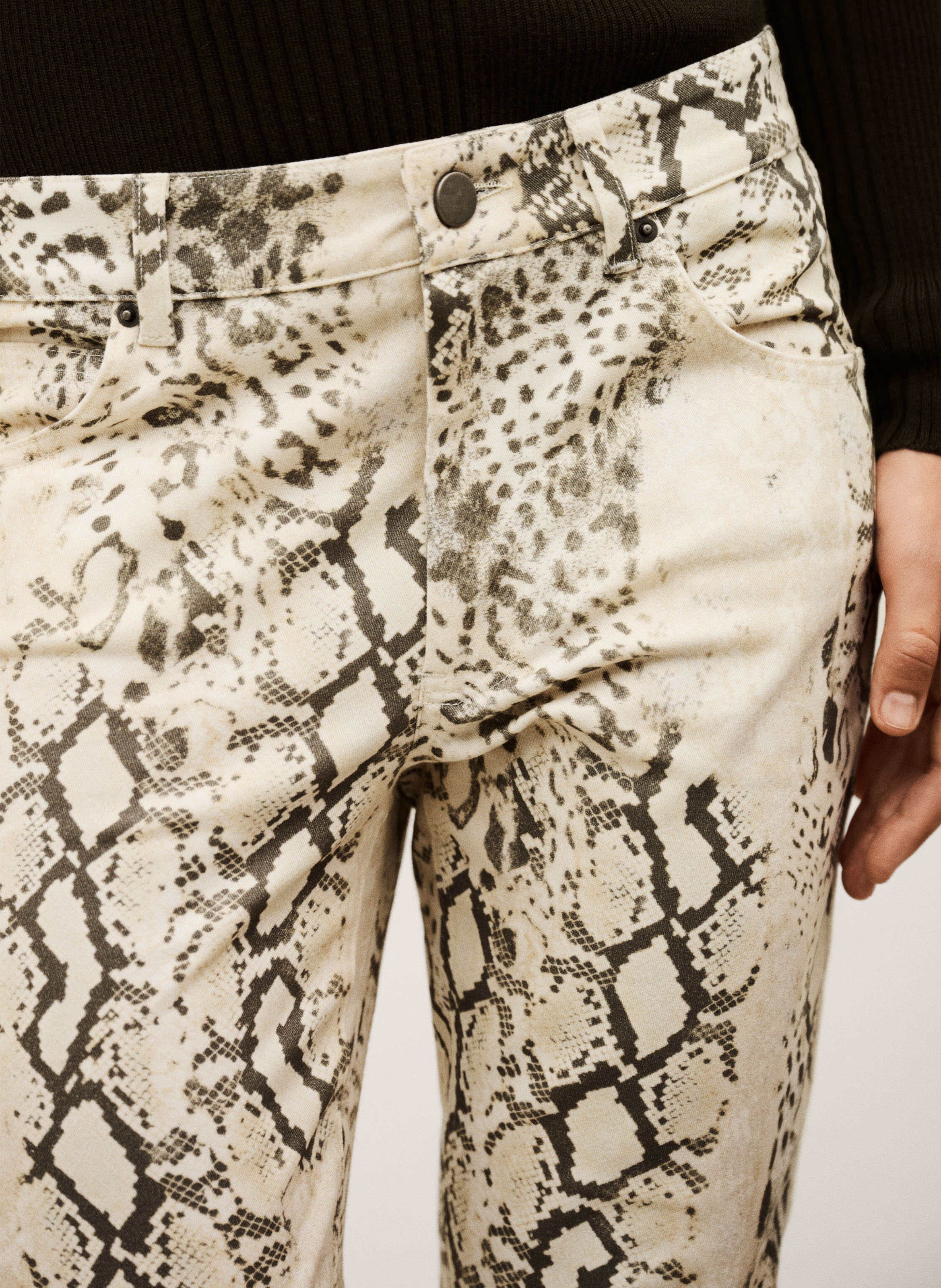 Jean droit motif python BA&SH Beige