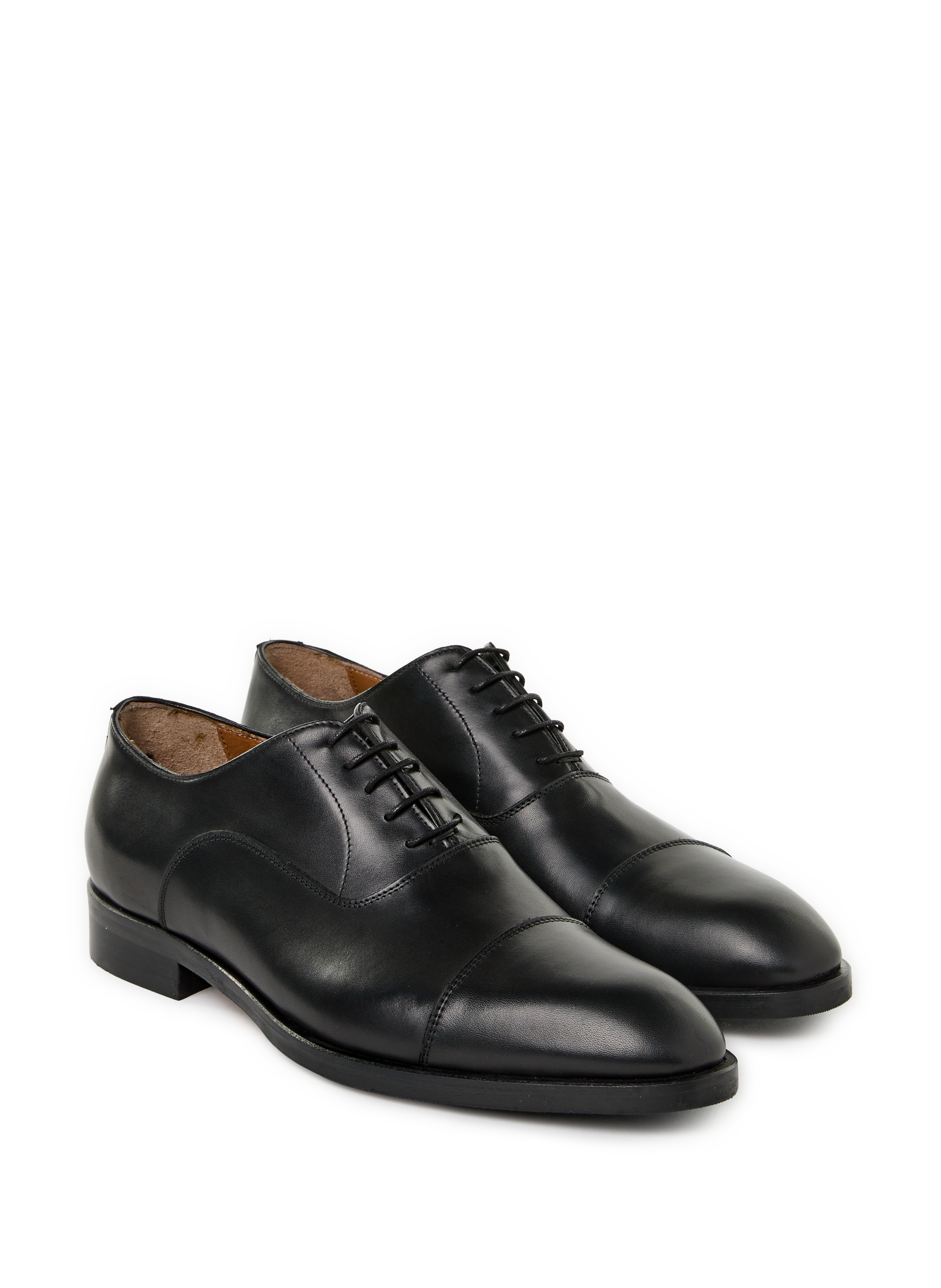Plain leather Richelieu loafers SAISON 1865 Black