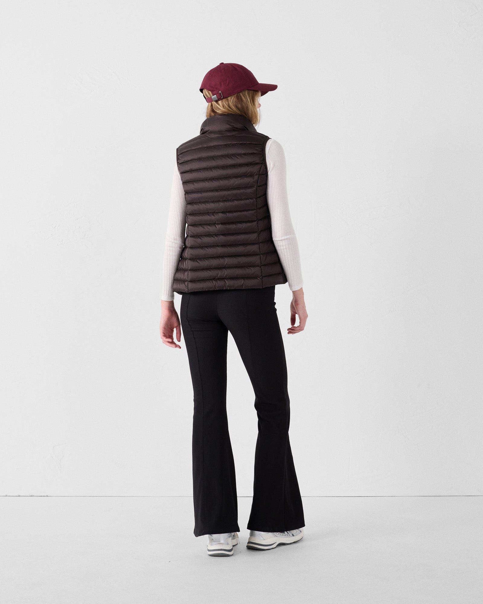 Black Sedal Sleeveless Lightweight Puffer Jacket JOTT Brown